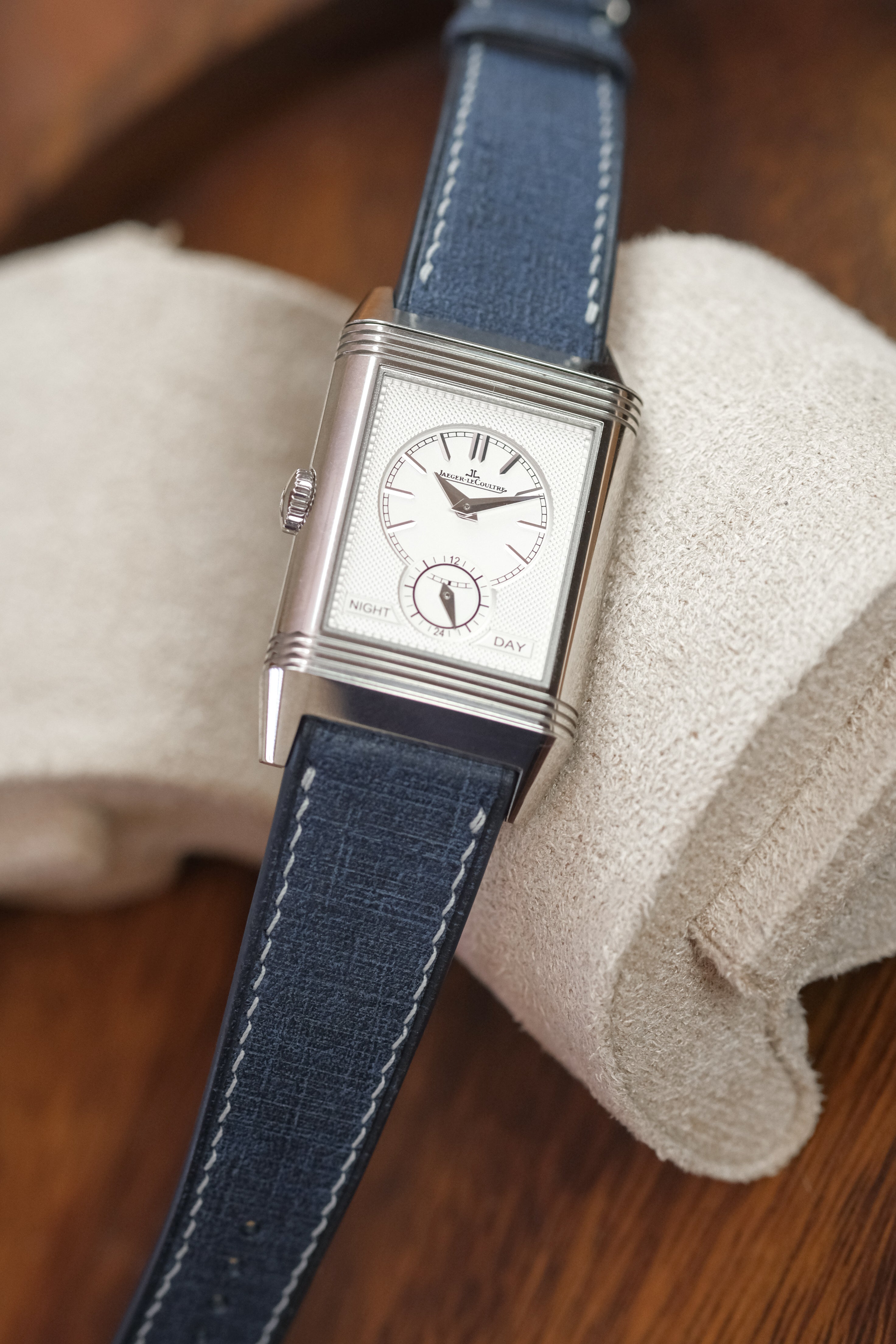 Navy Babele 'Linen' Leather Strap - Artisan Straps