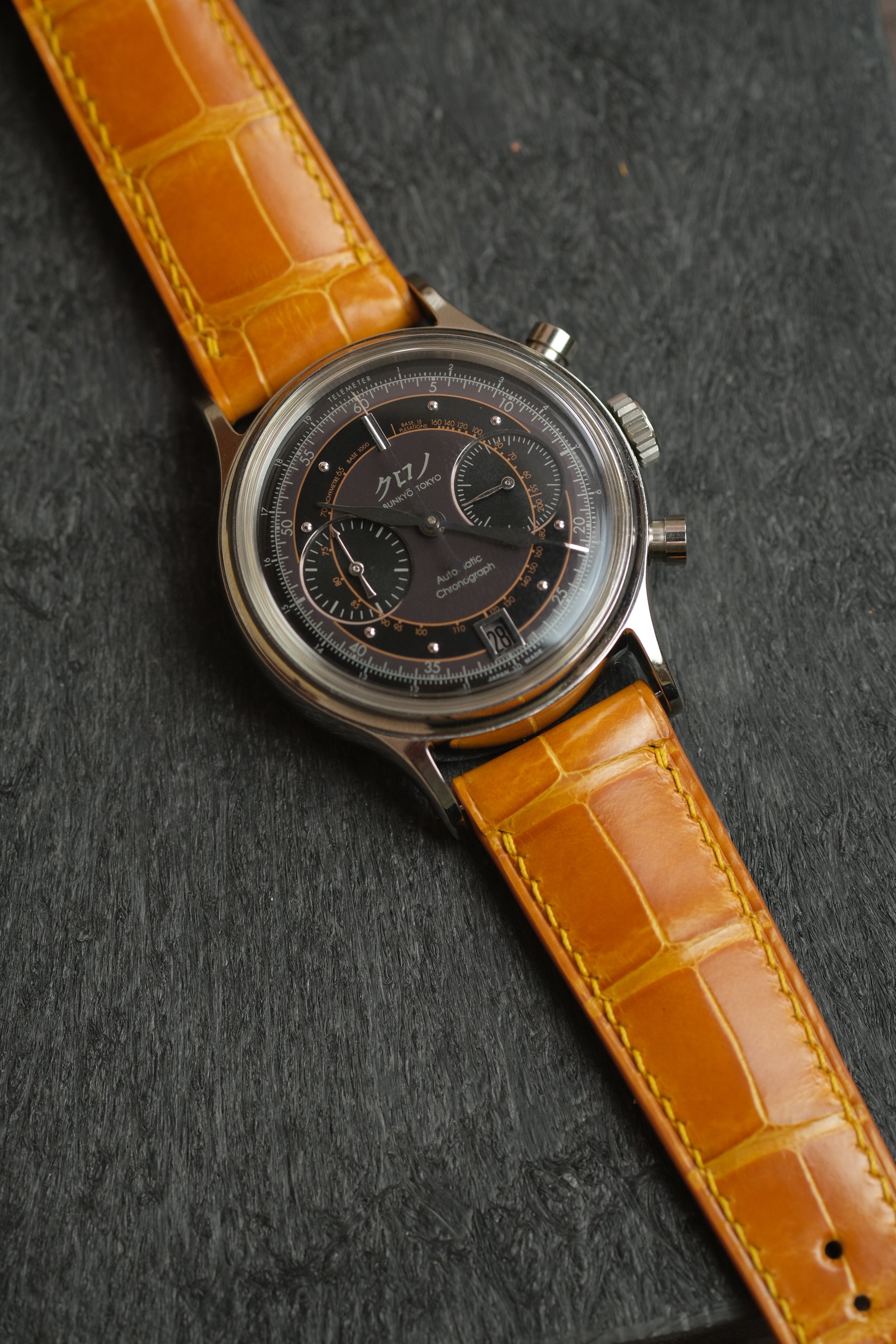 Tangerine Glazed Alligator (Padded) Leather Strap