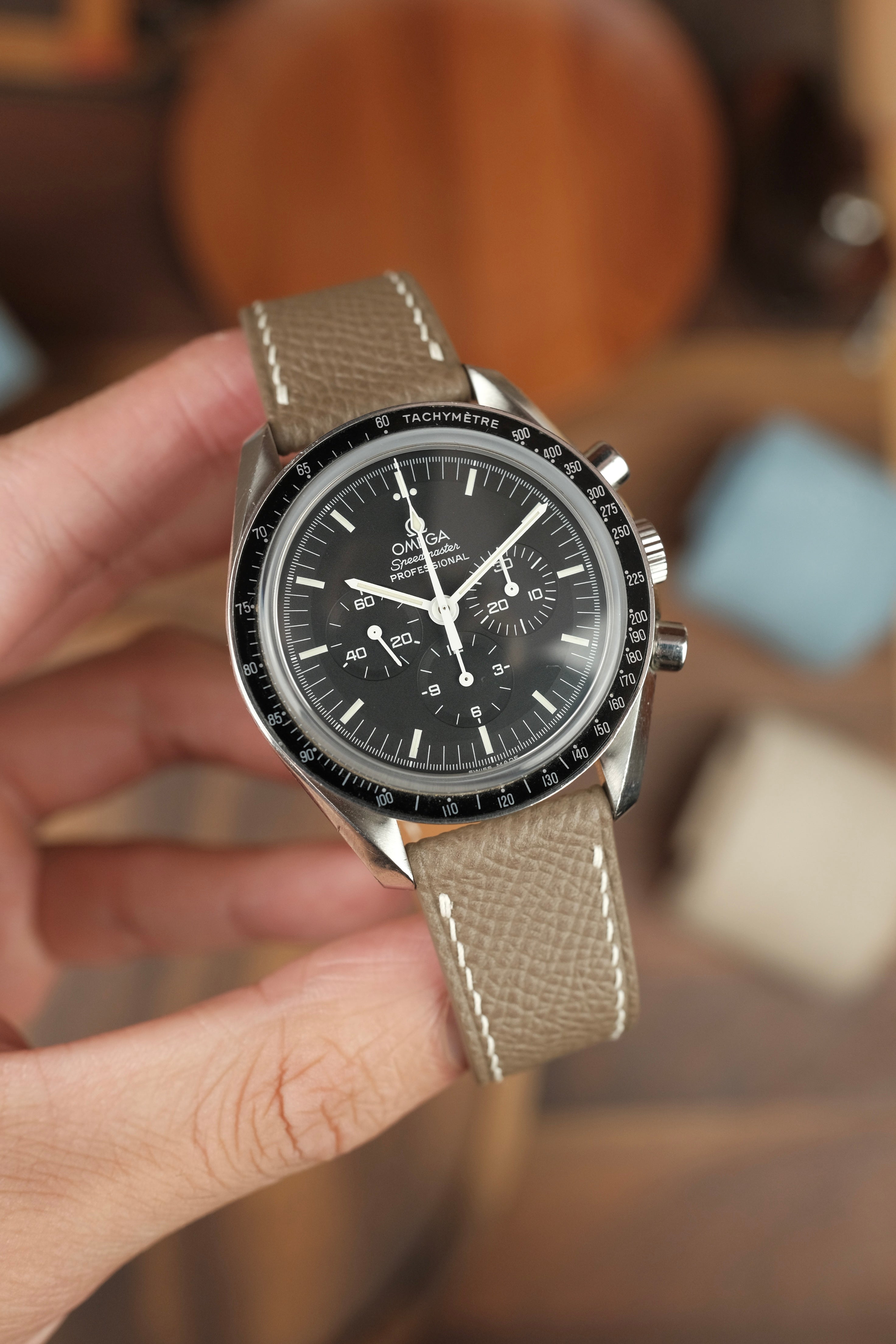 Taupe Epsom Leather Strap - Artisan Straps