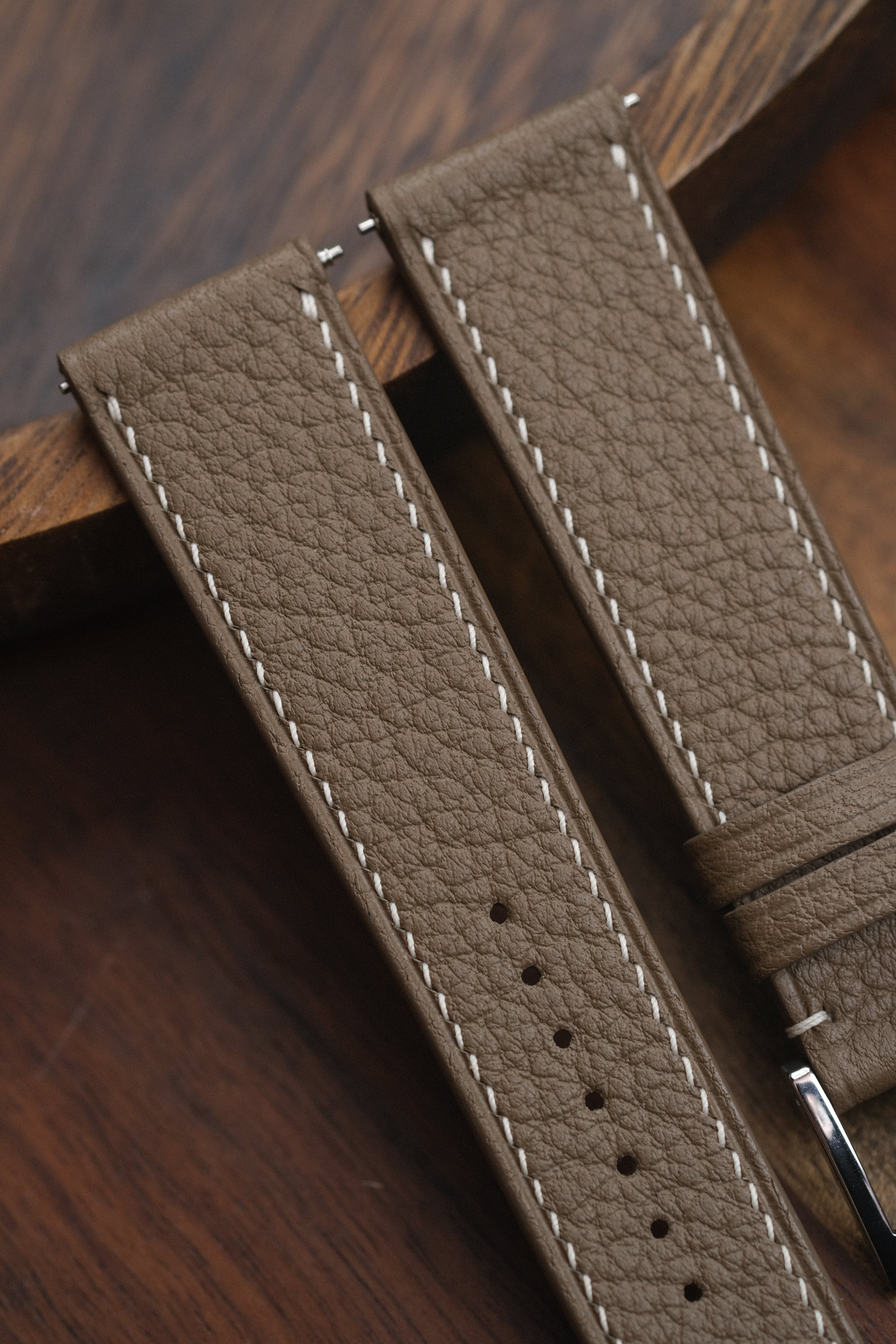 Taupe Shrunken Calf Leather Strap - Artisan Straps