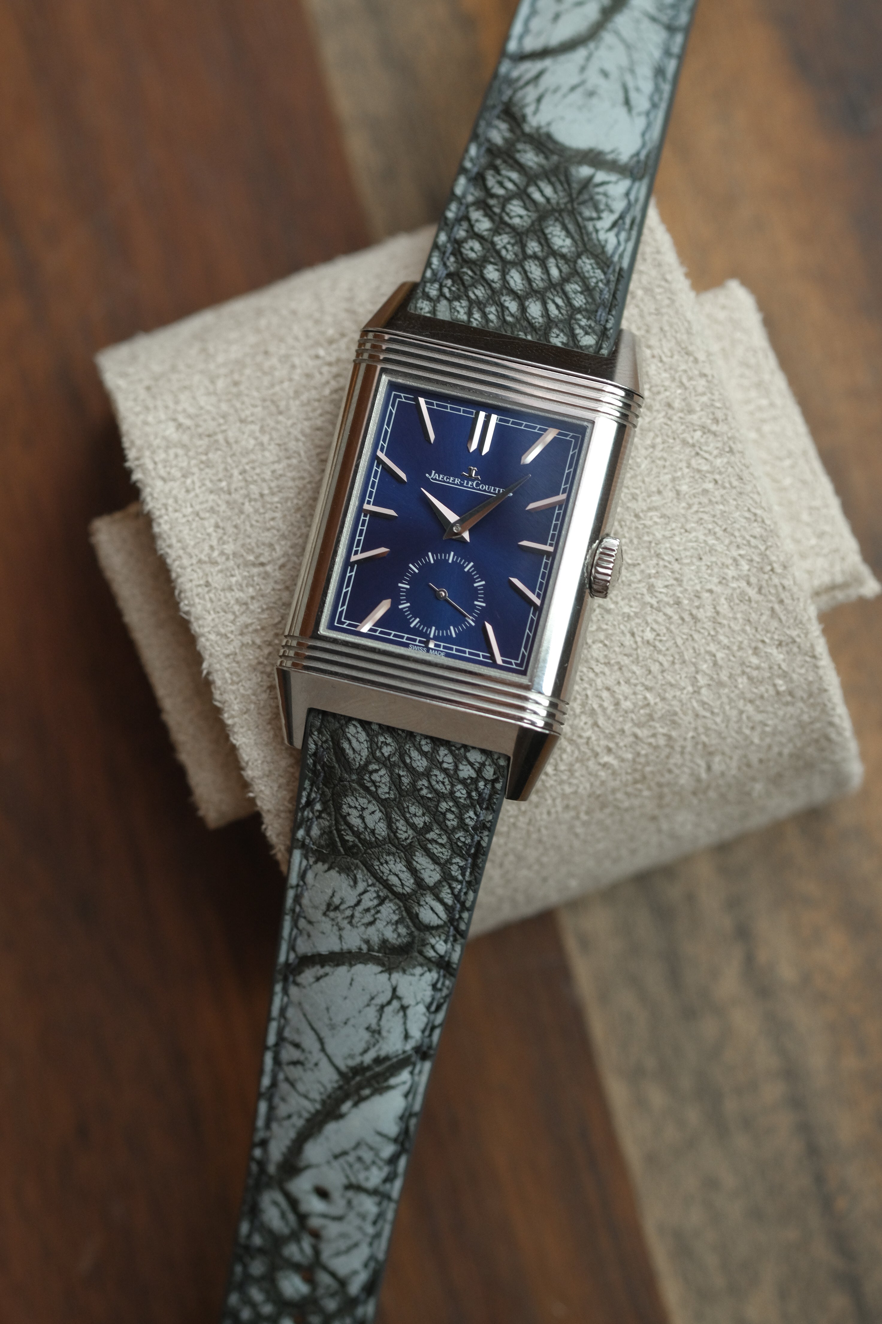 Grey Nubuck Ostrich Leg Leather Strap - Artisan Straps