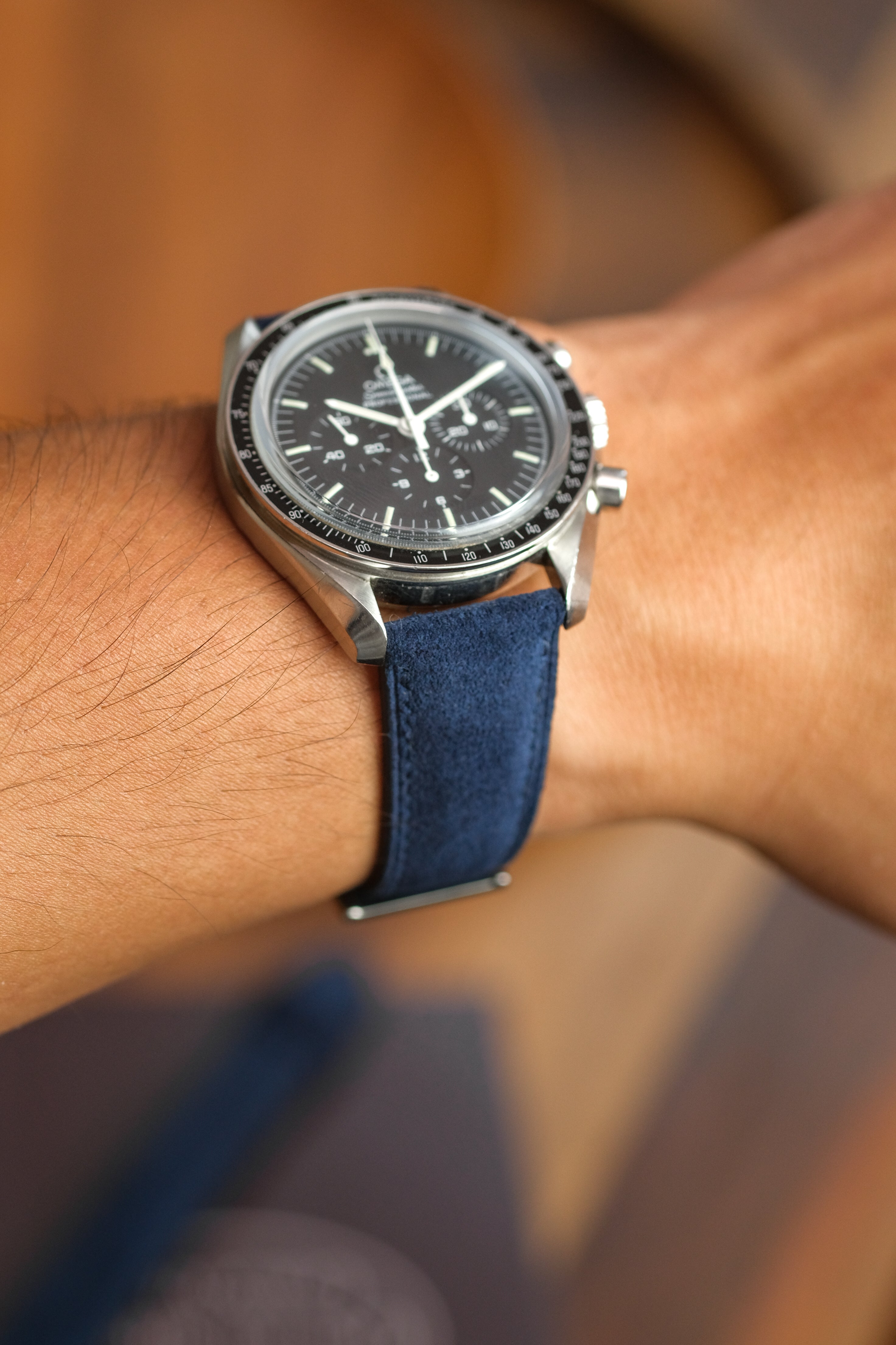 Navy Suede Leather Strap (MTO) - Artisan Straps