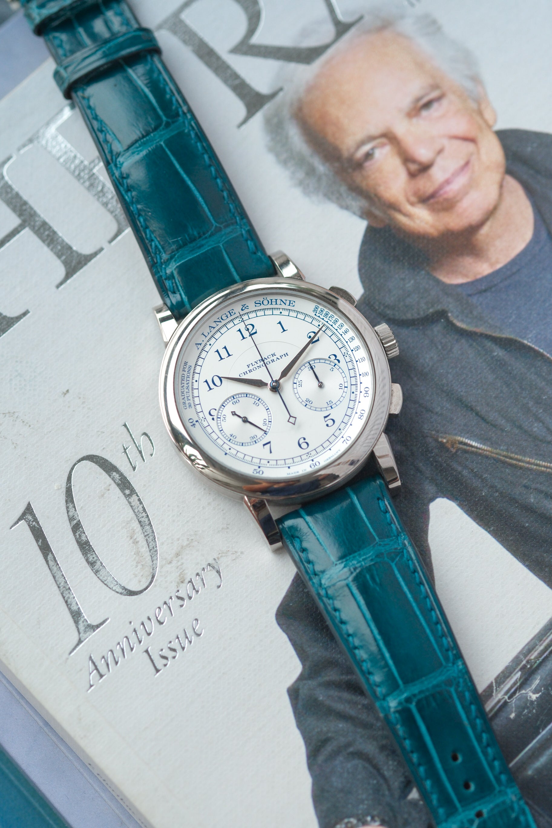 Peacock Blue Glazed Alligator (Padded) Leather Strap