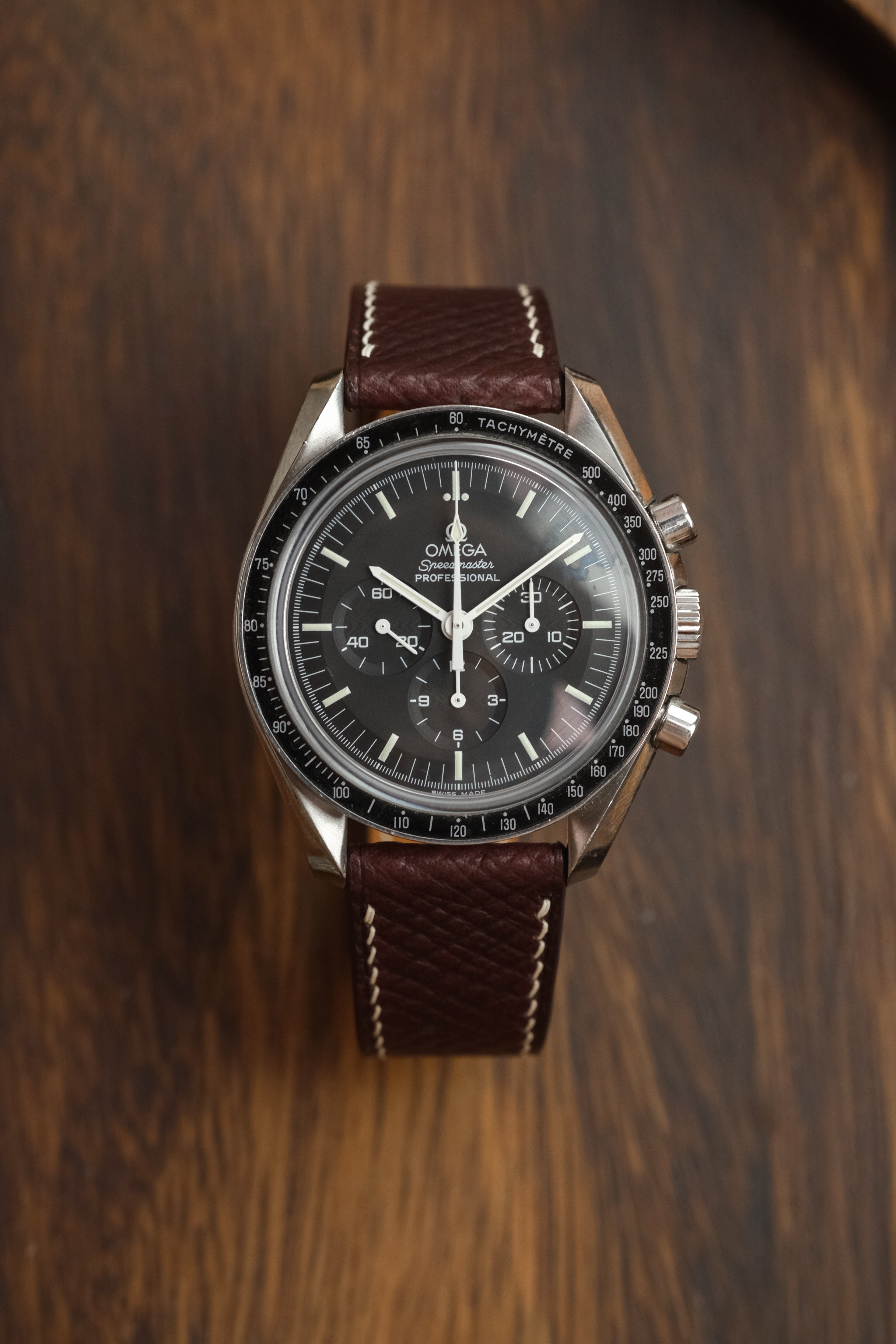 Burgundy Buttero Hatch Leather Strap