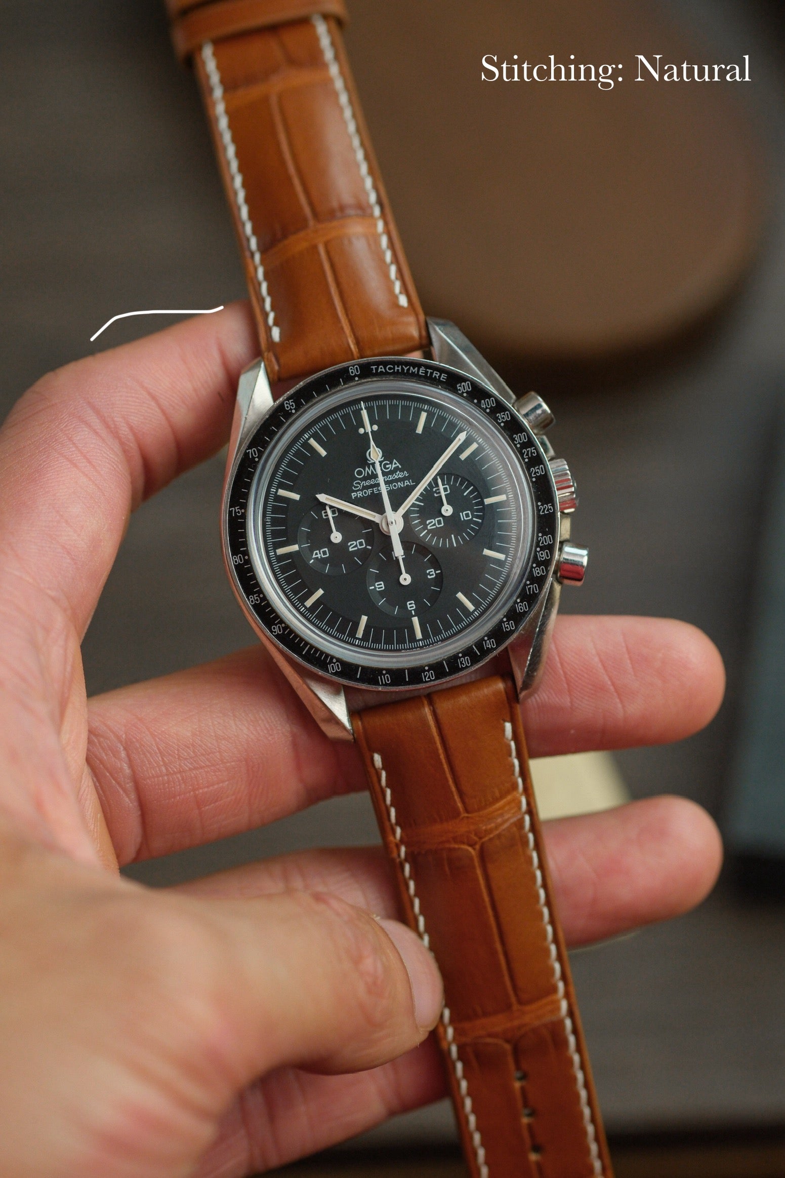 Cognac Brown Alligator (Padded) Leather Strap - Artisan Straps