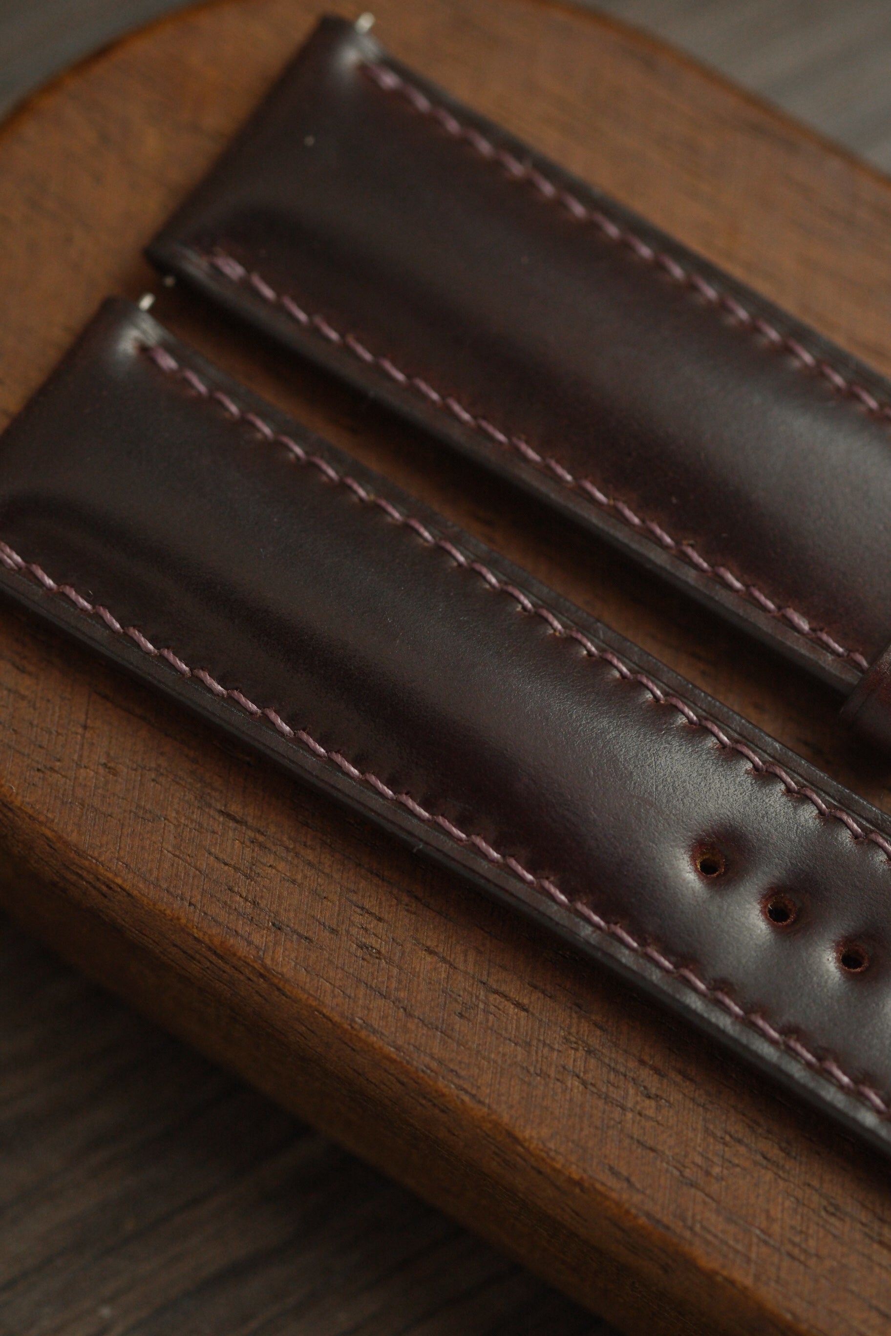 Colour 8 Horween Shell Cordovan (Padded) Leather Strap - Artisan Straps