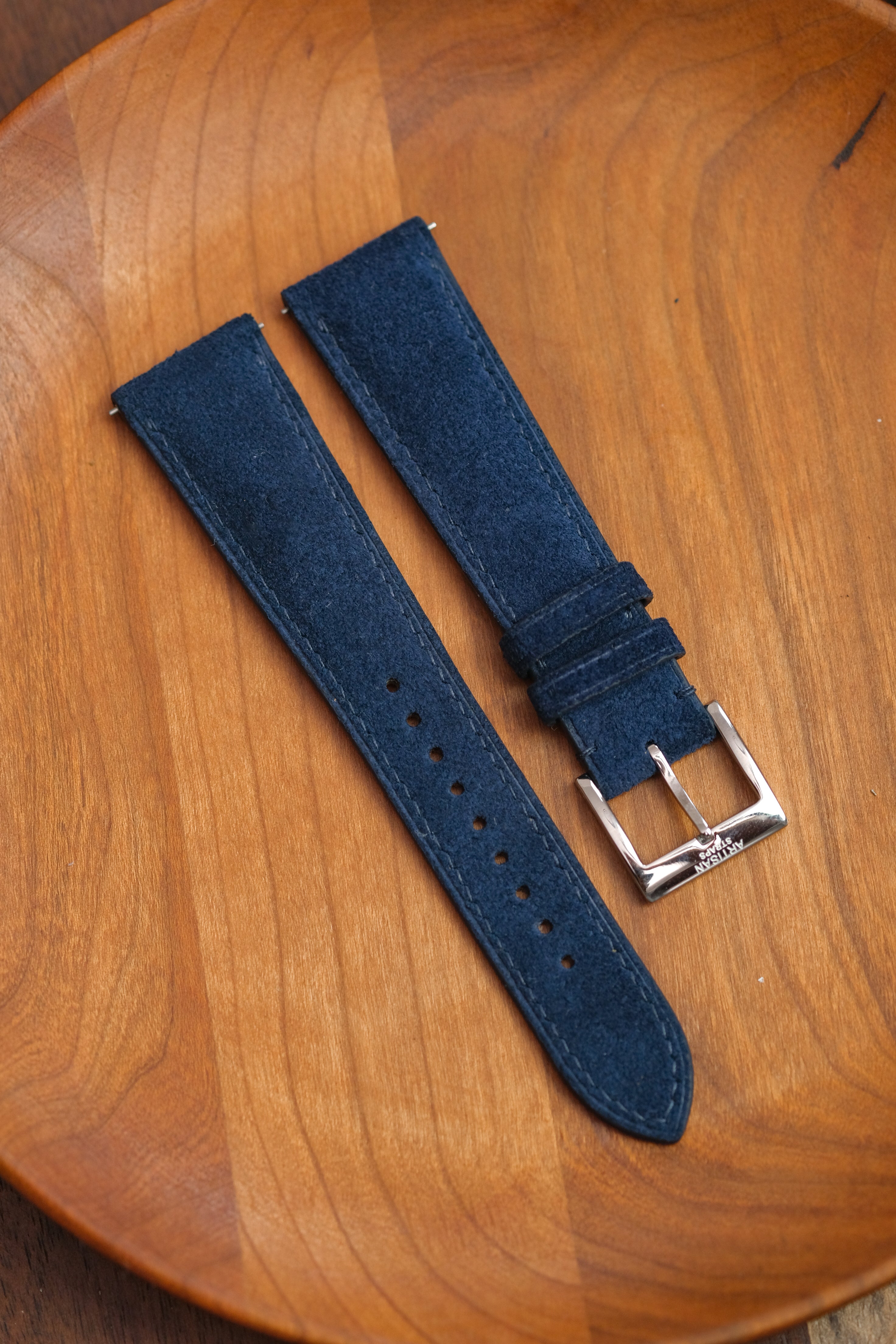 Navy Suede Leather Strap (MTO) - Artisan Straps