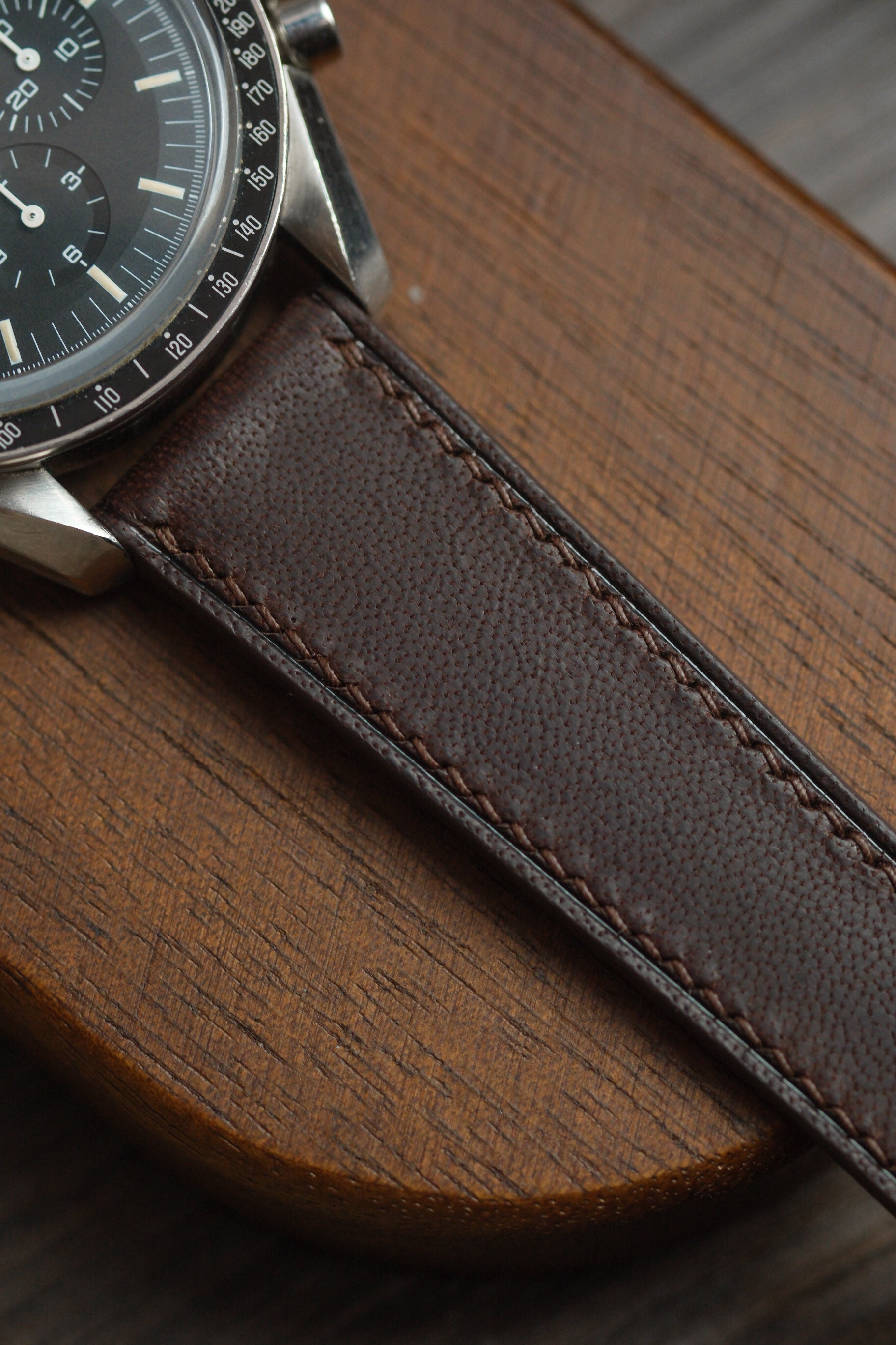Dark Brown Kangaroo (Greasy Roo) Leather Strap - Artisan Straps