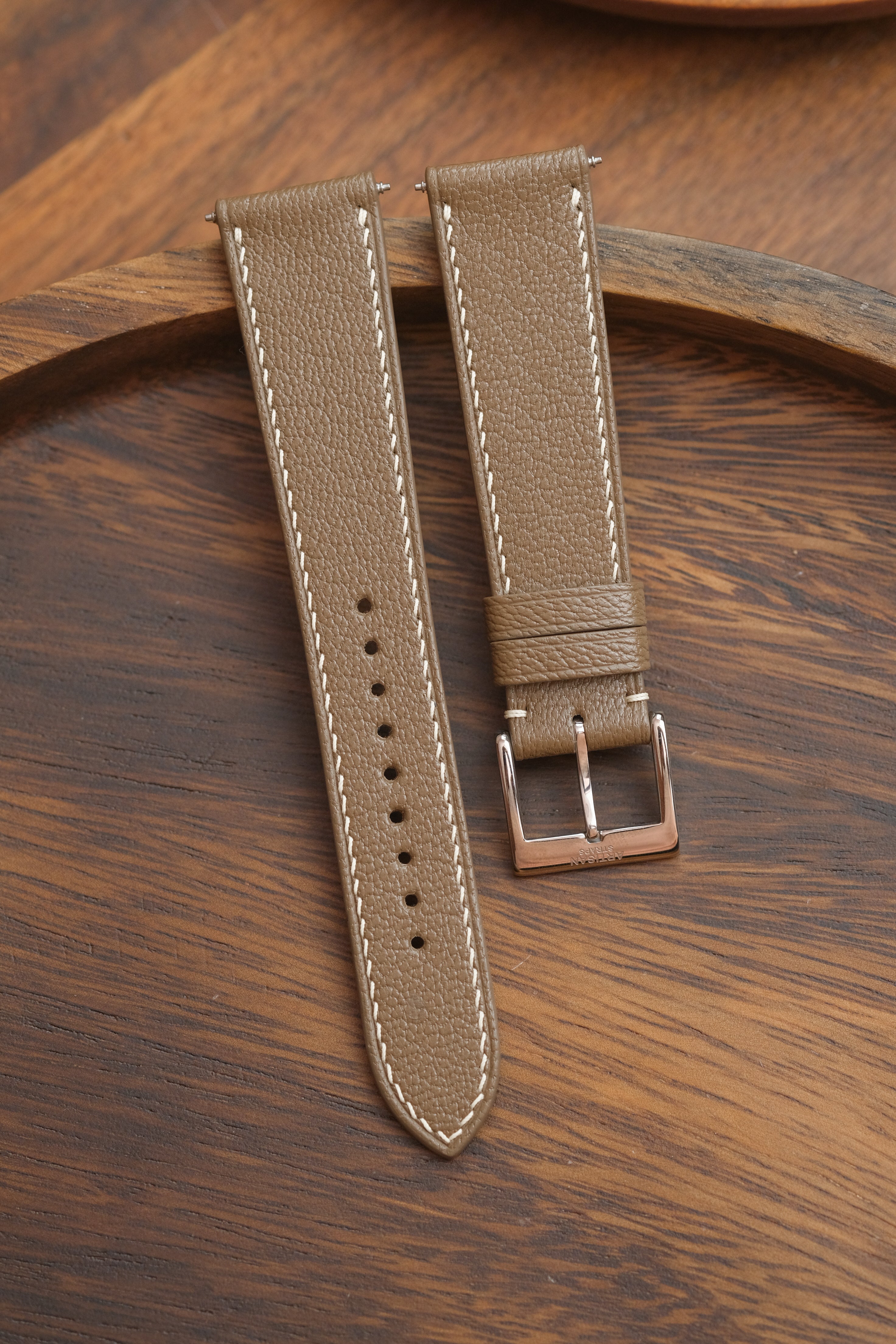 Taupe Chèvre Leather Strap - Artisan Straps