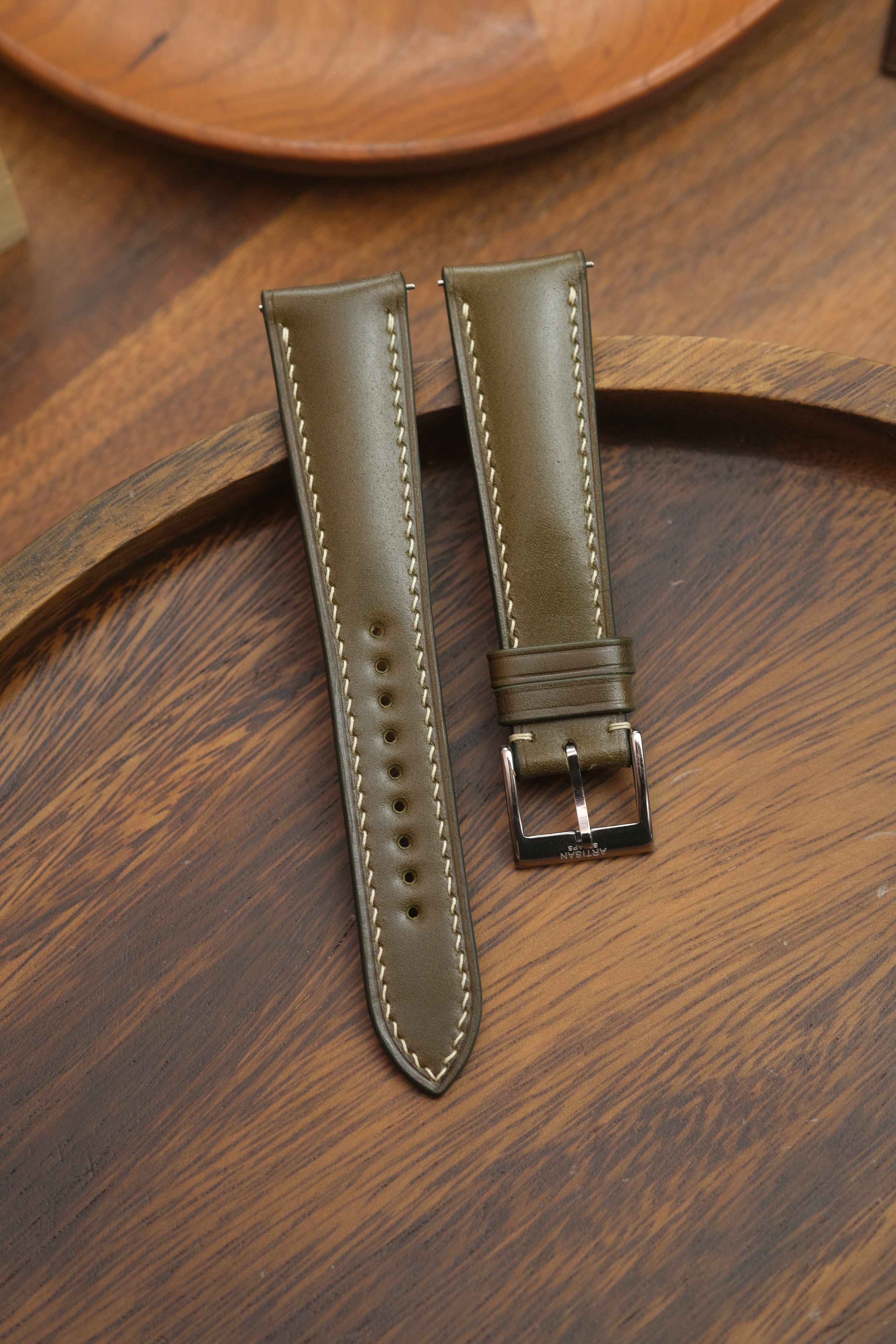 *CLEARANCE* Olive Shell Cordovan (Padded) Leather Strap