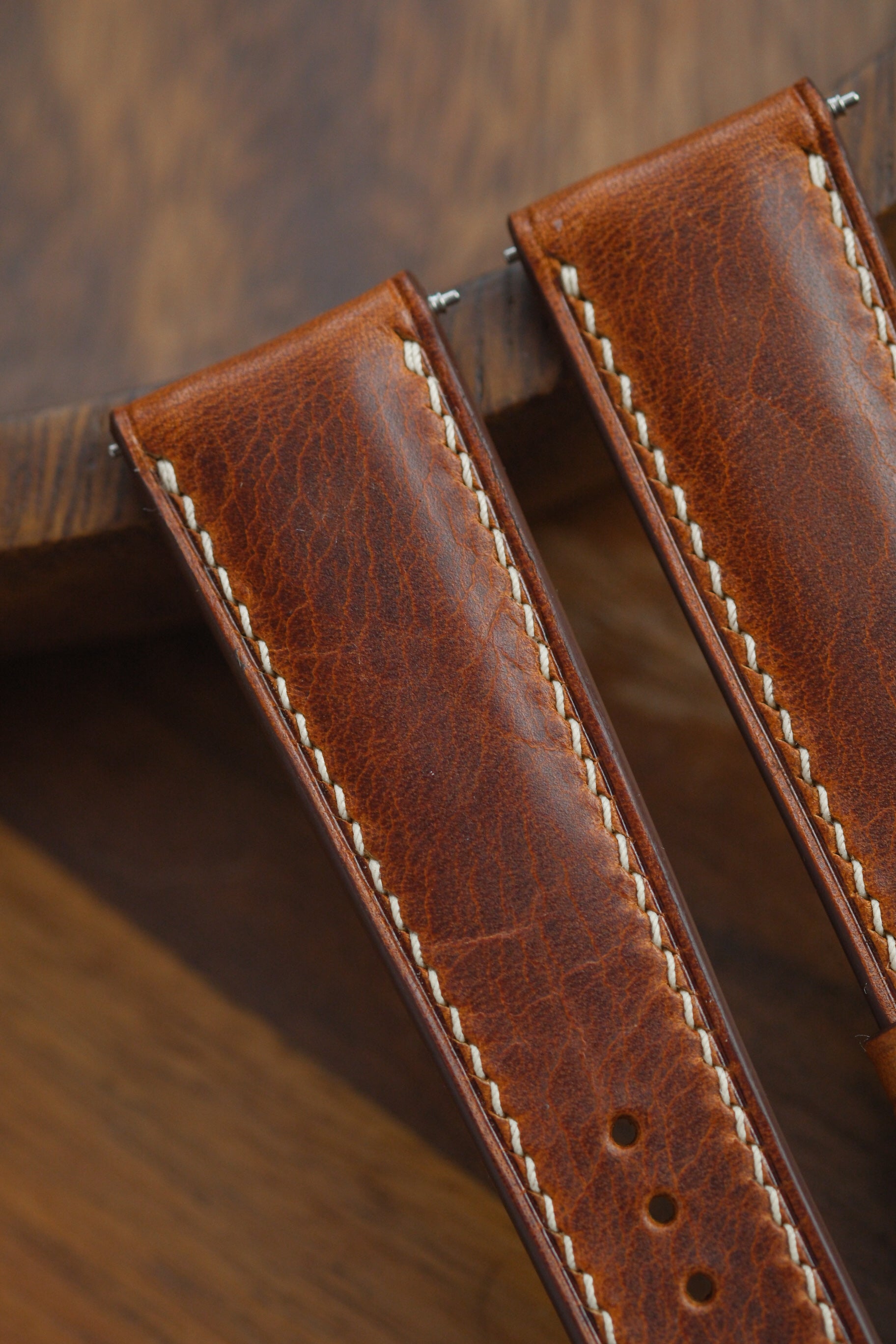 Cognac Waxy (Padded) Leather Strap