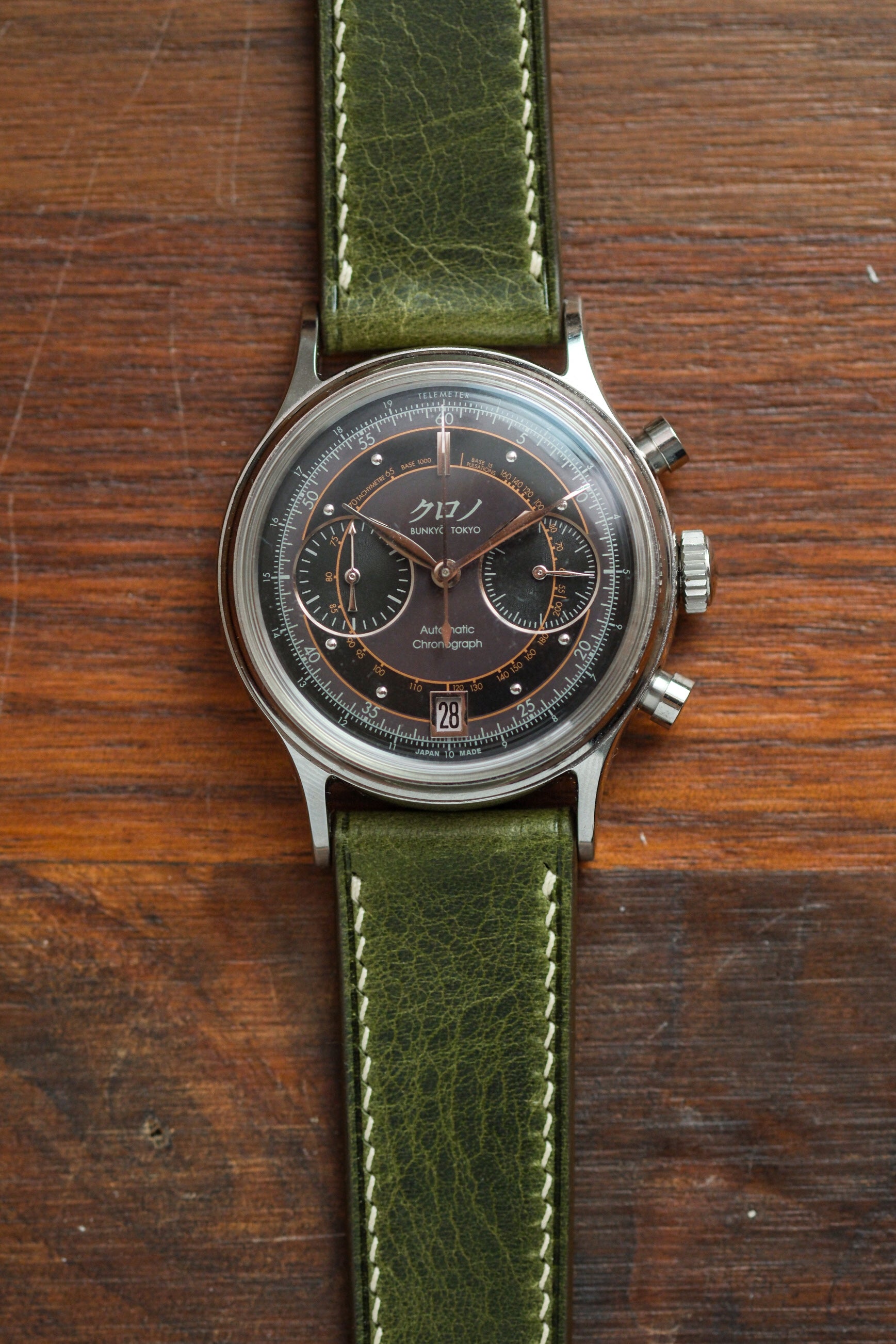 Olive Italian Waxy (Padded) Leather Strap (MTO) - Artisan Straps