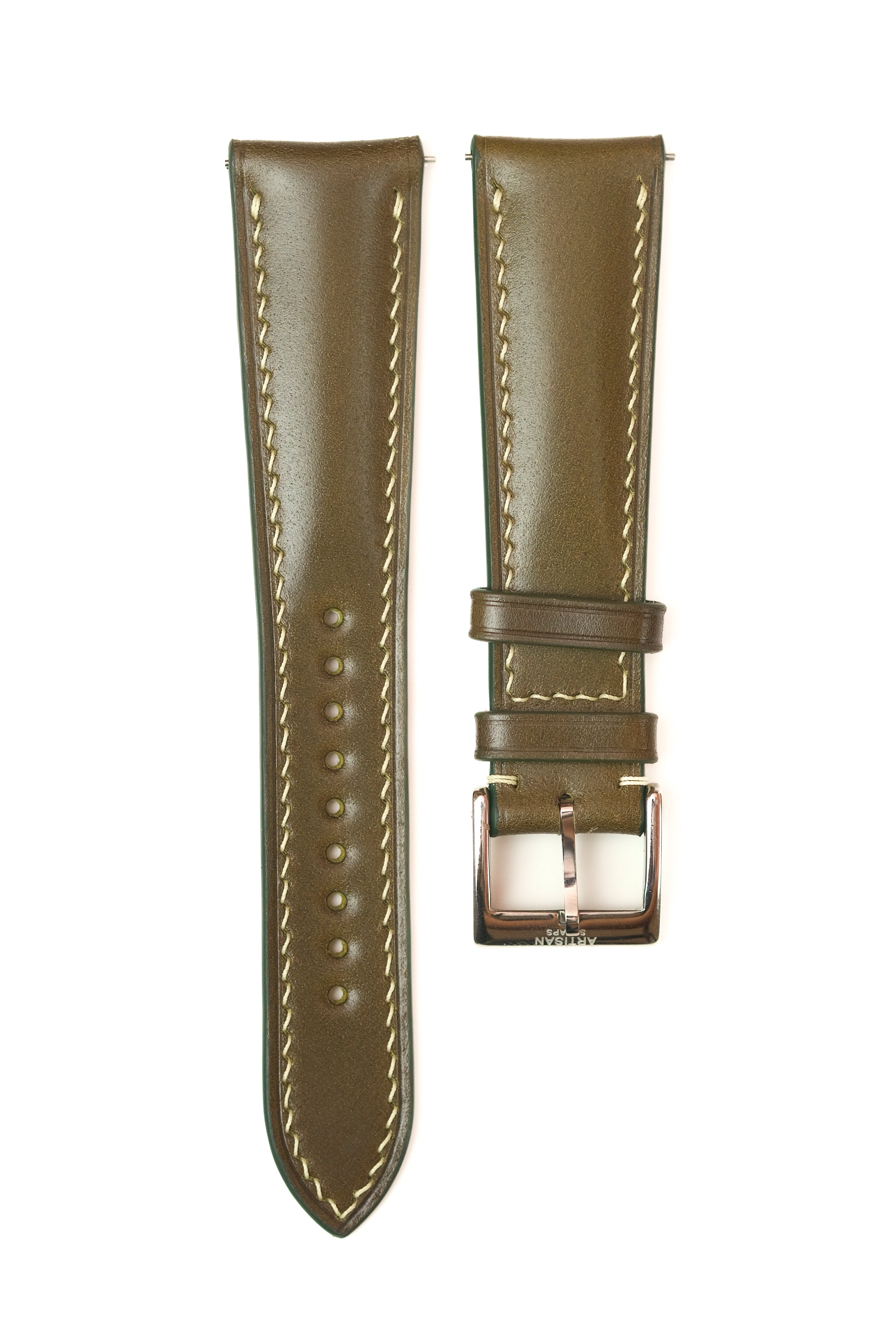 *CLEARANCE* Olive Shell Cordovan (Padded) Leather Strap