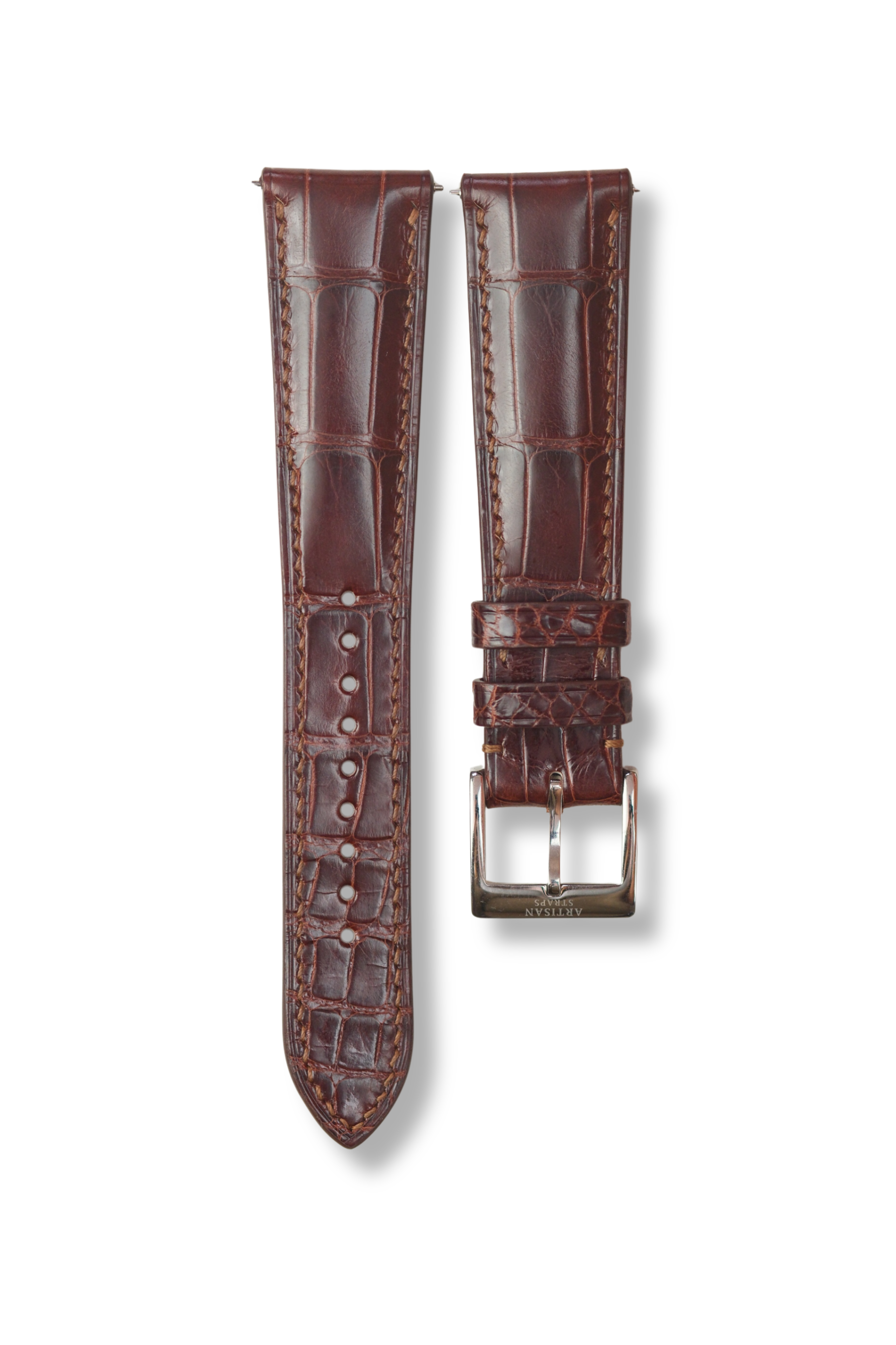Chestnut Brown Glazed Alligator (Padded) Leather Strap