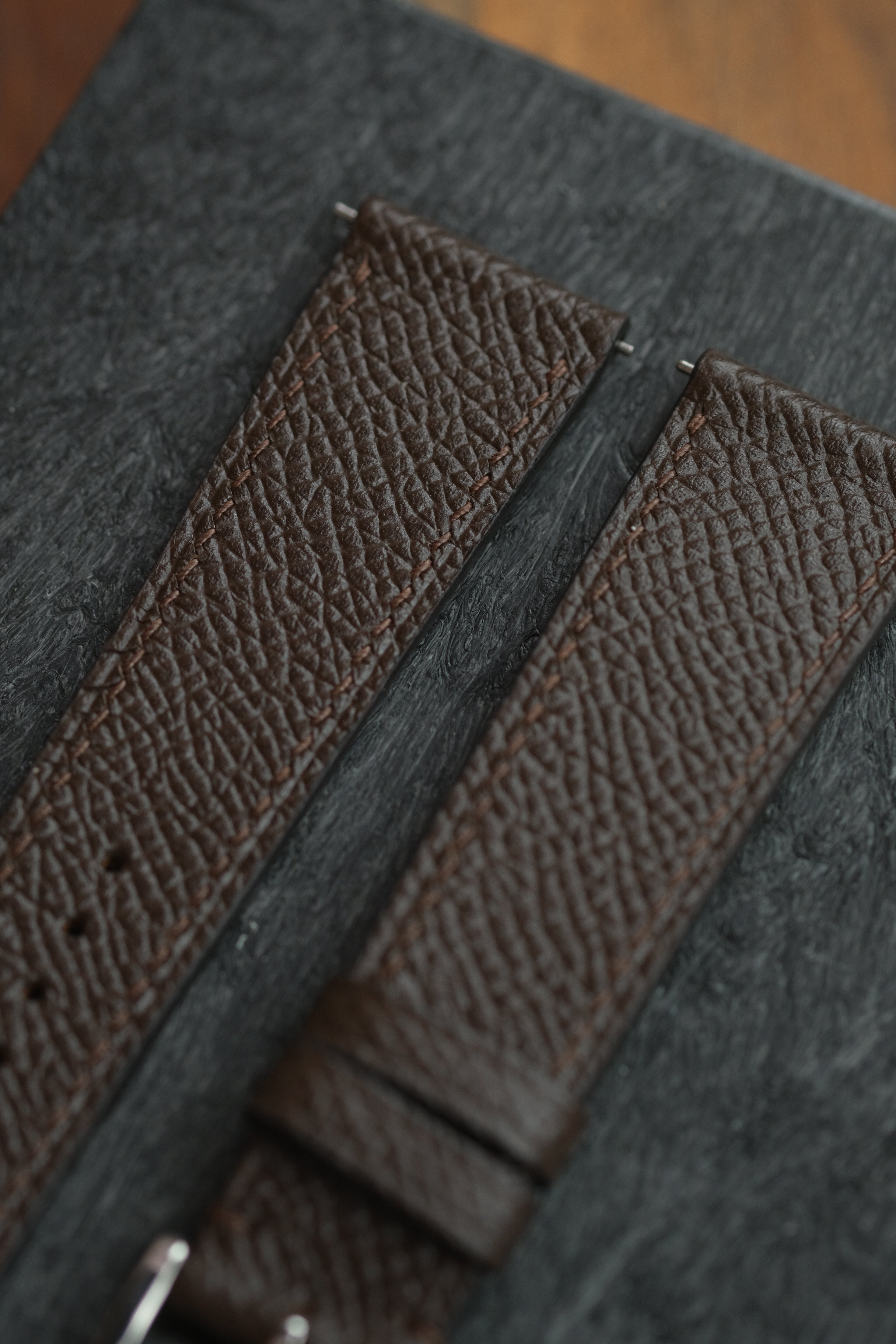 Dark Brown Epsom Leather Strap - Artisan Straps