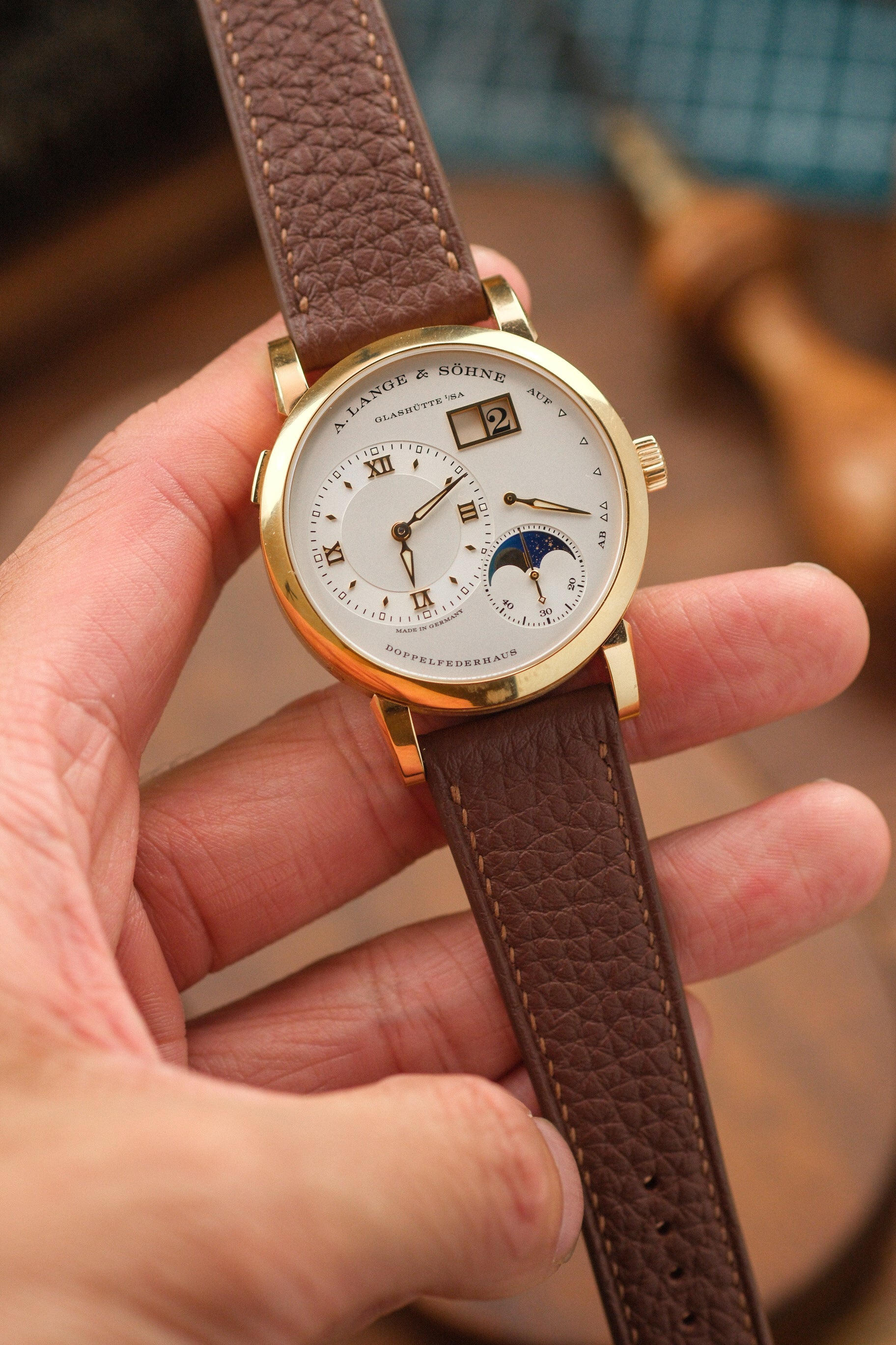 Chestnut Brown Shrunken Calf Leather Strap (Made-to-Order) - Artisan Straps