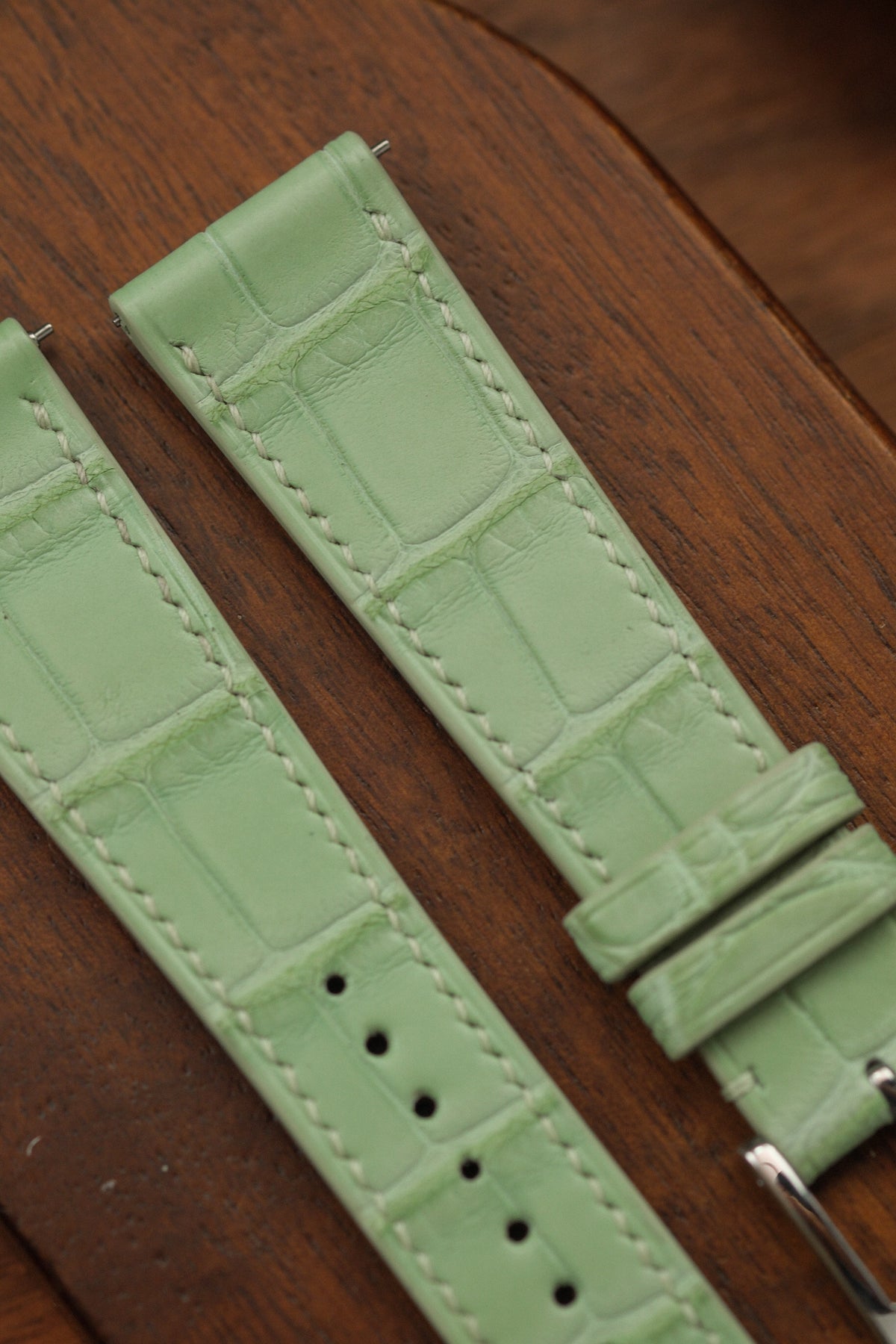Mint Green Alligator Leather Strap (Made-to-Order) - Artisan Straps