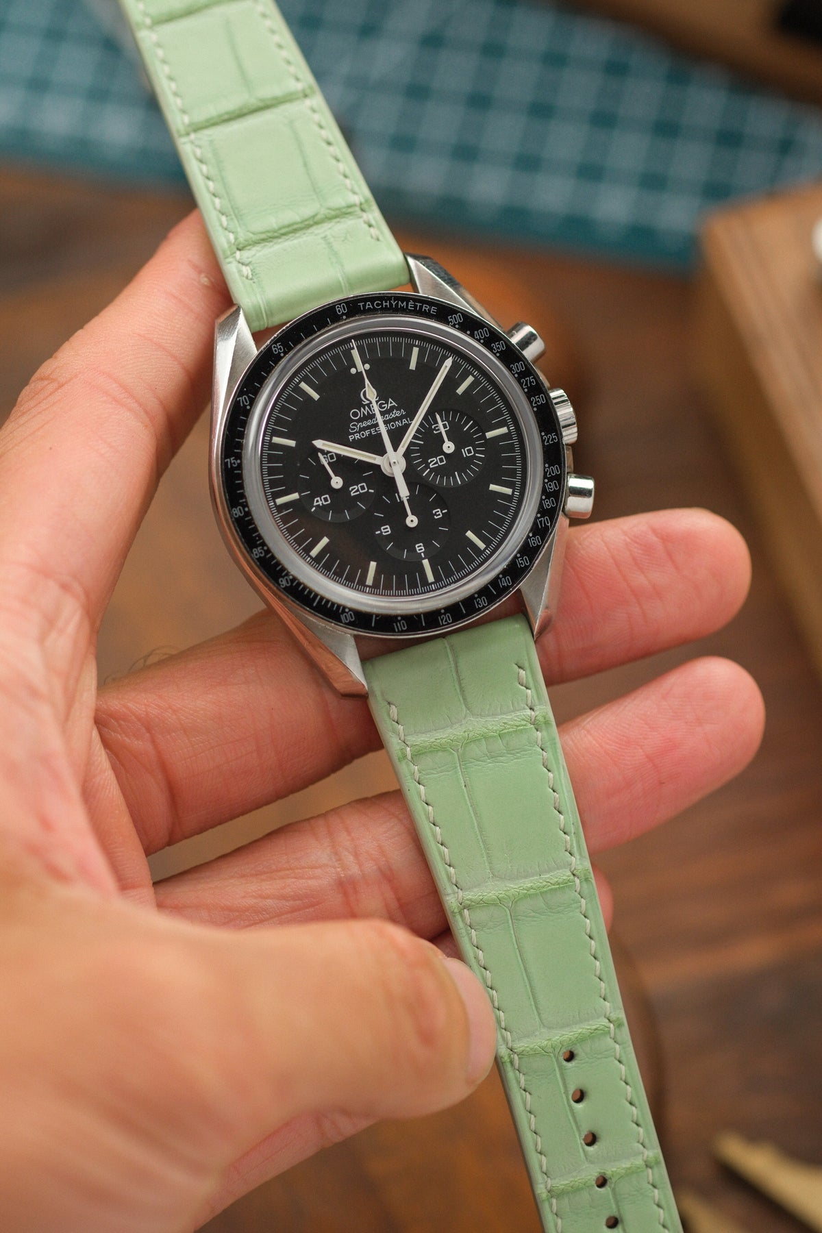 Mint Green Alligator Leather Strap (Made-to-Order) - Artisan Straps