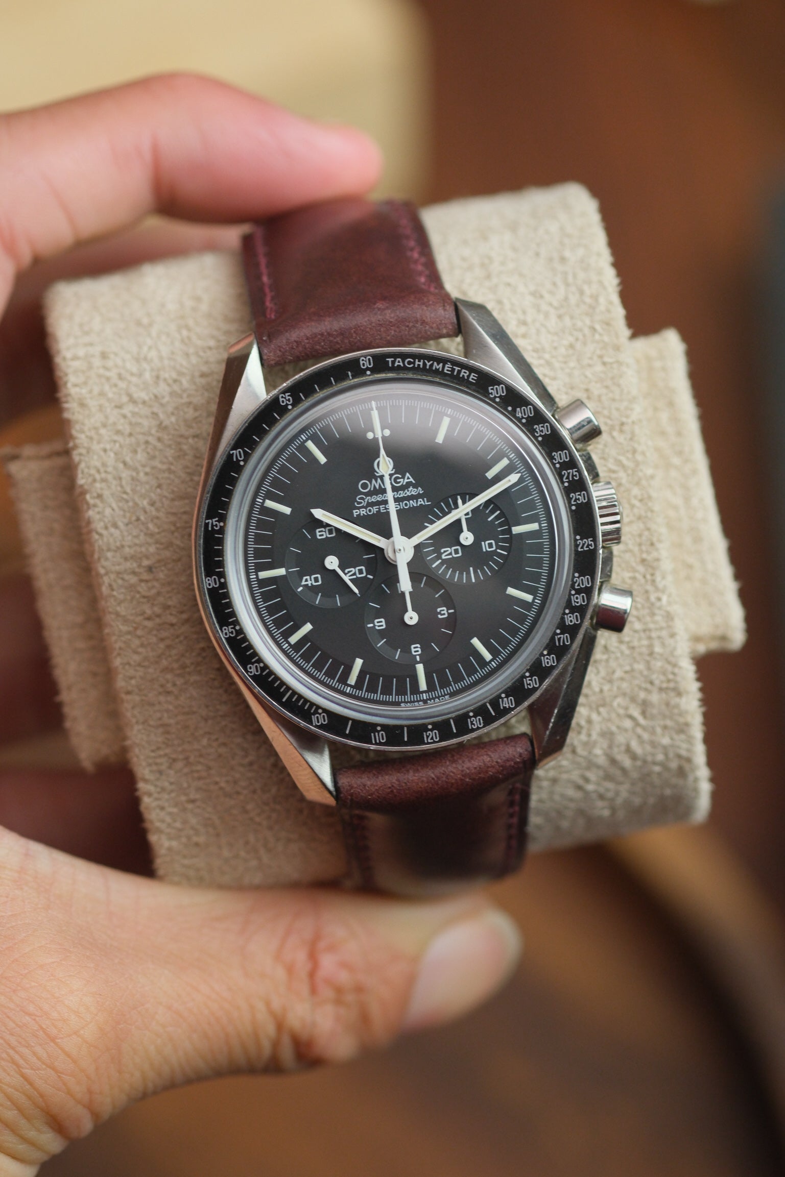 Correa de piel de cordero con concha de museo de Borgoña (acolchada)