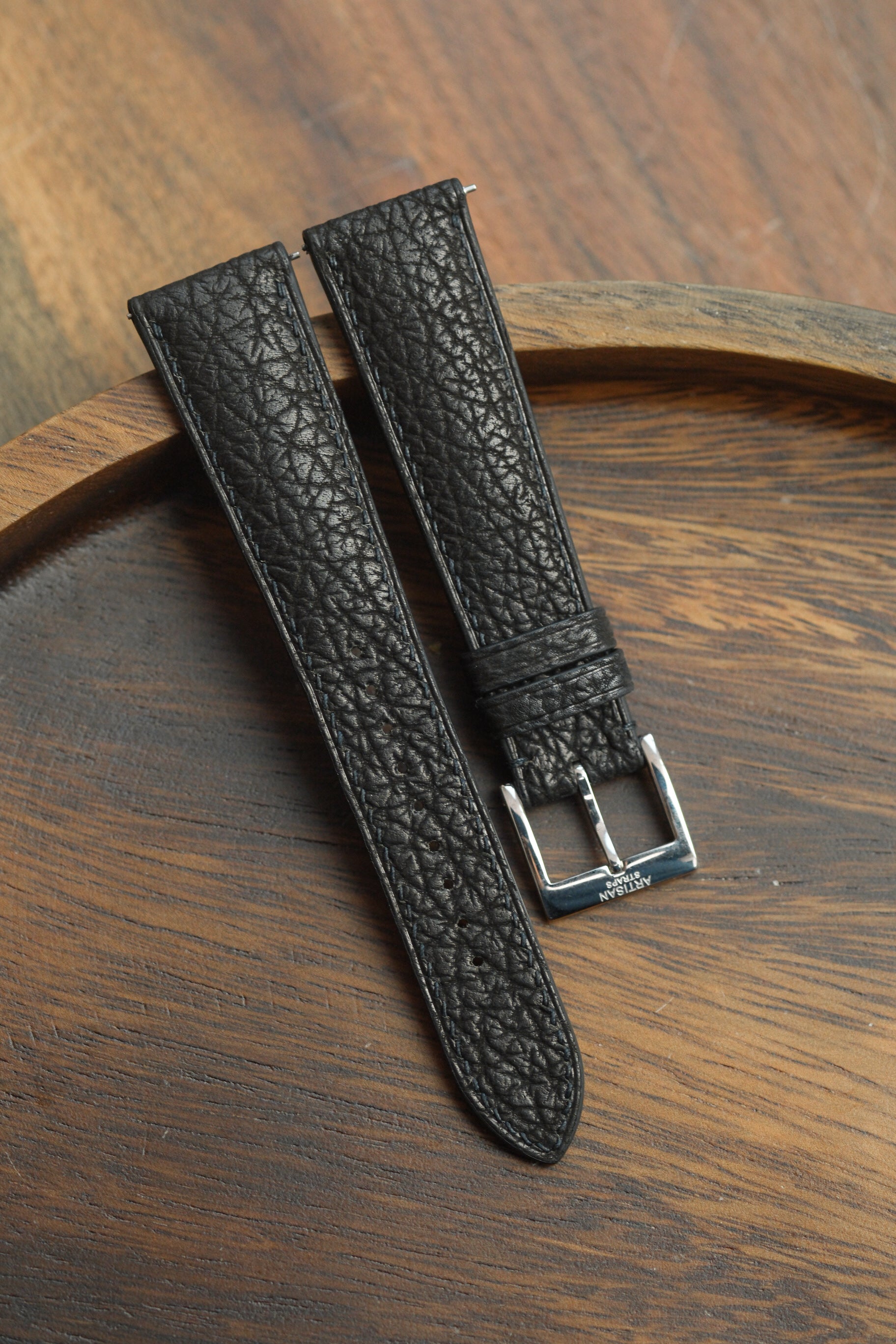 Black Shark (Padded) Leather Strap
