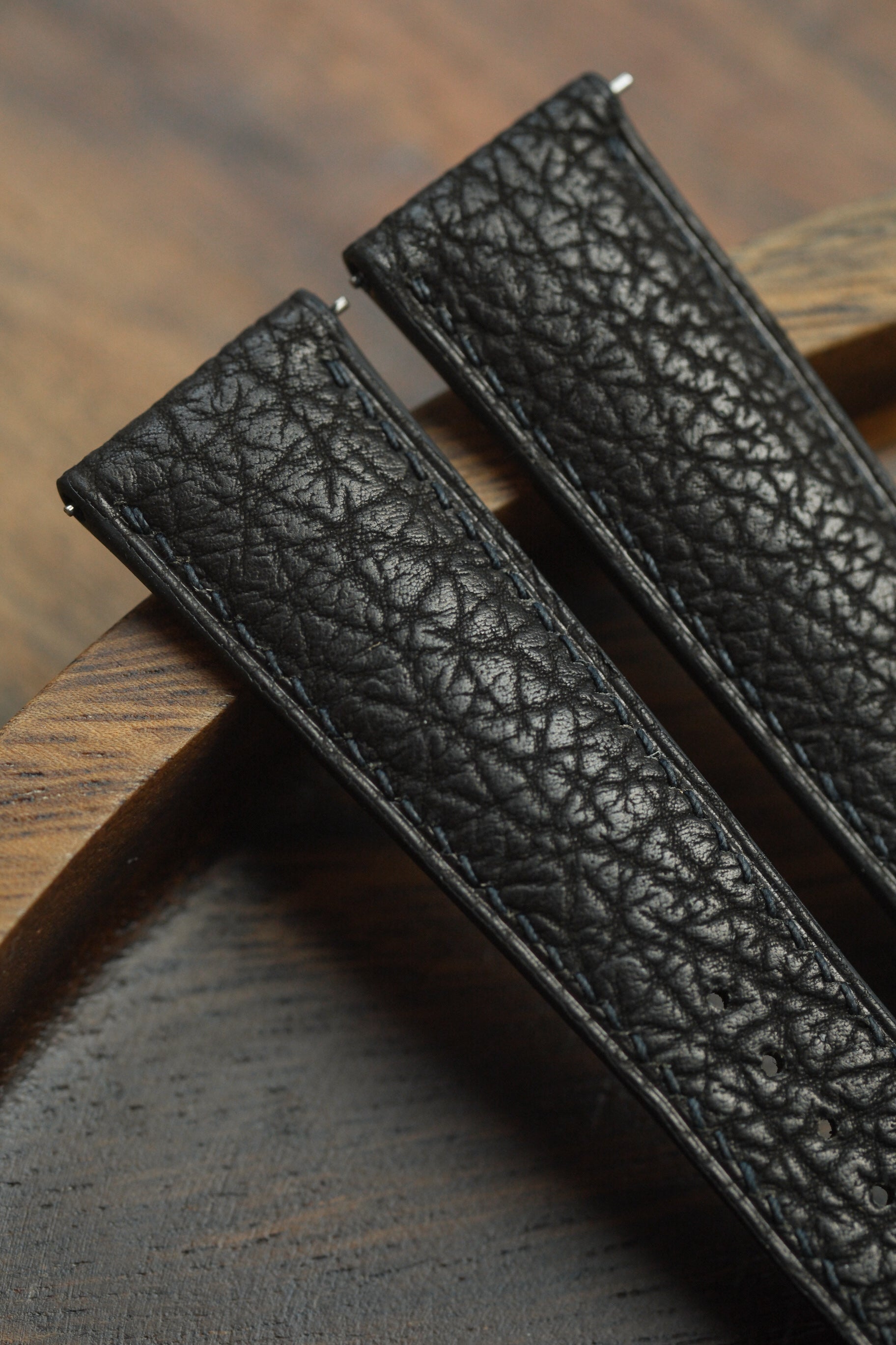 Black Shark (Padded) Leather Strap