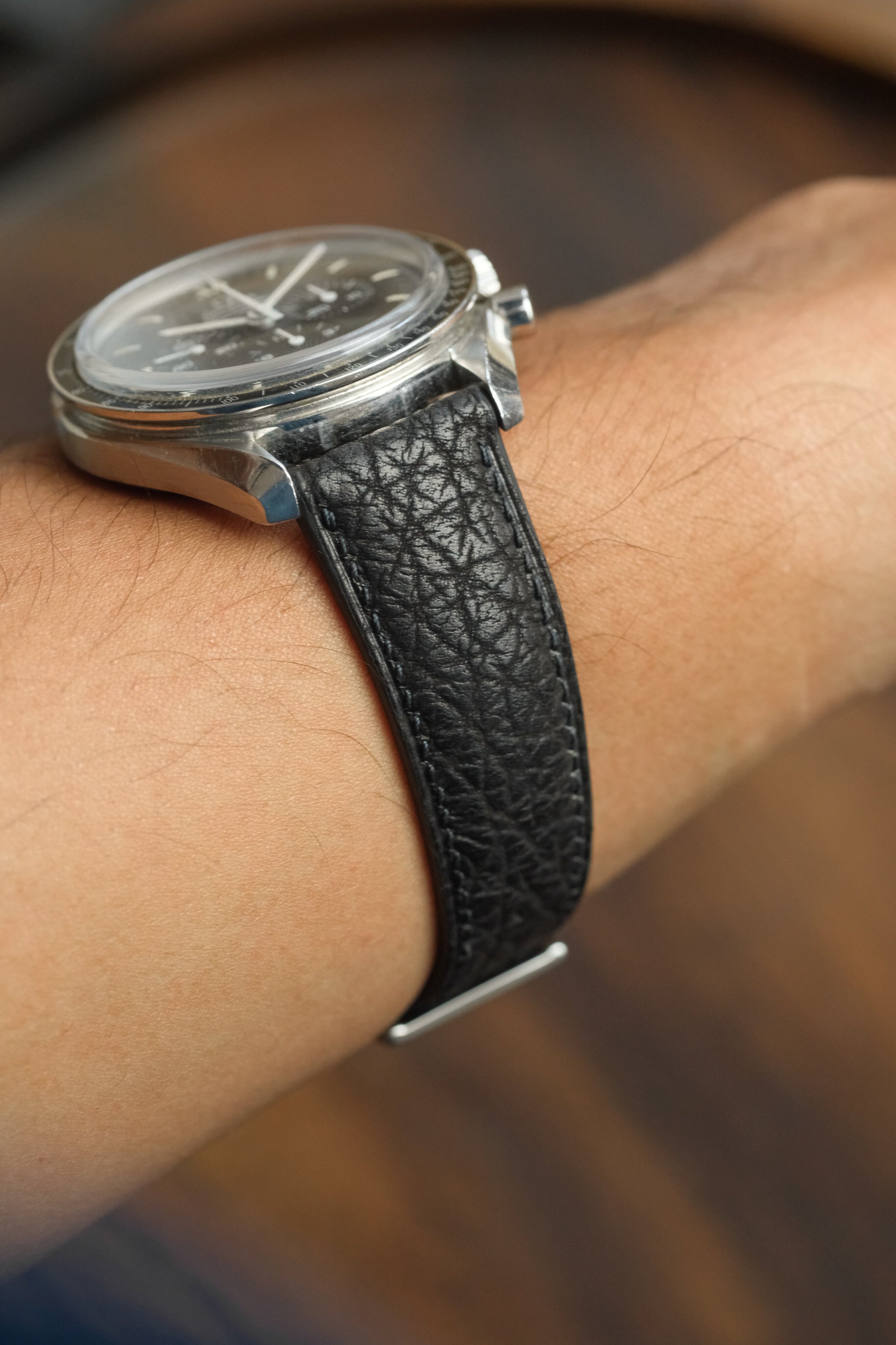 Black Shark (Padded) Leather Strap