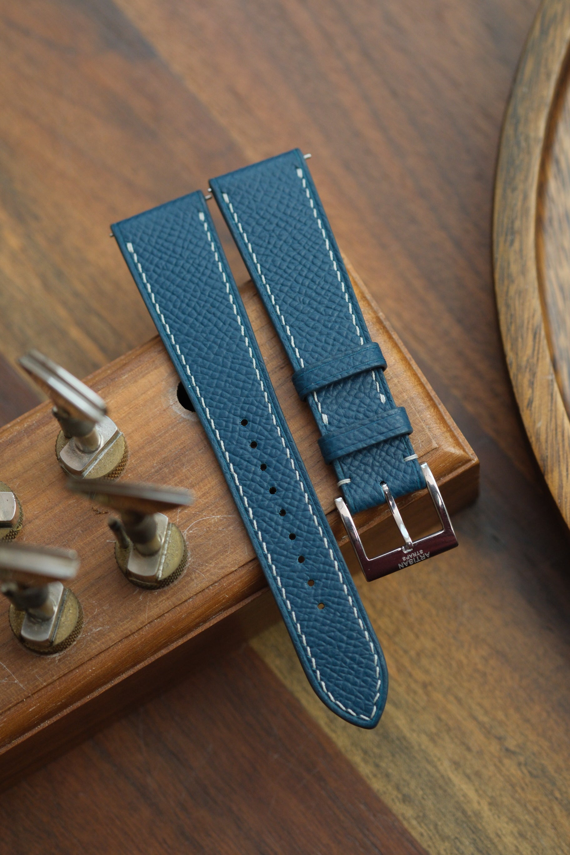 Peacock Blue Epsom Leather Strap