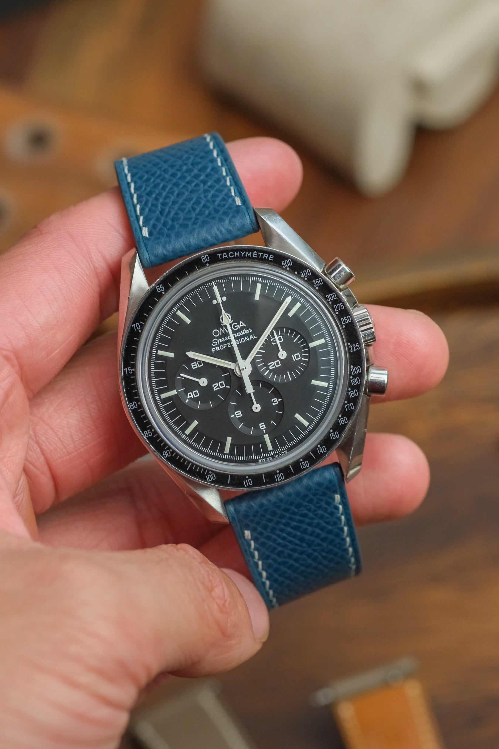 Peacock Blue Epsom Leather Strap