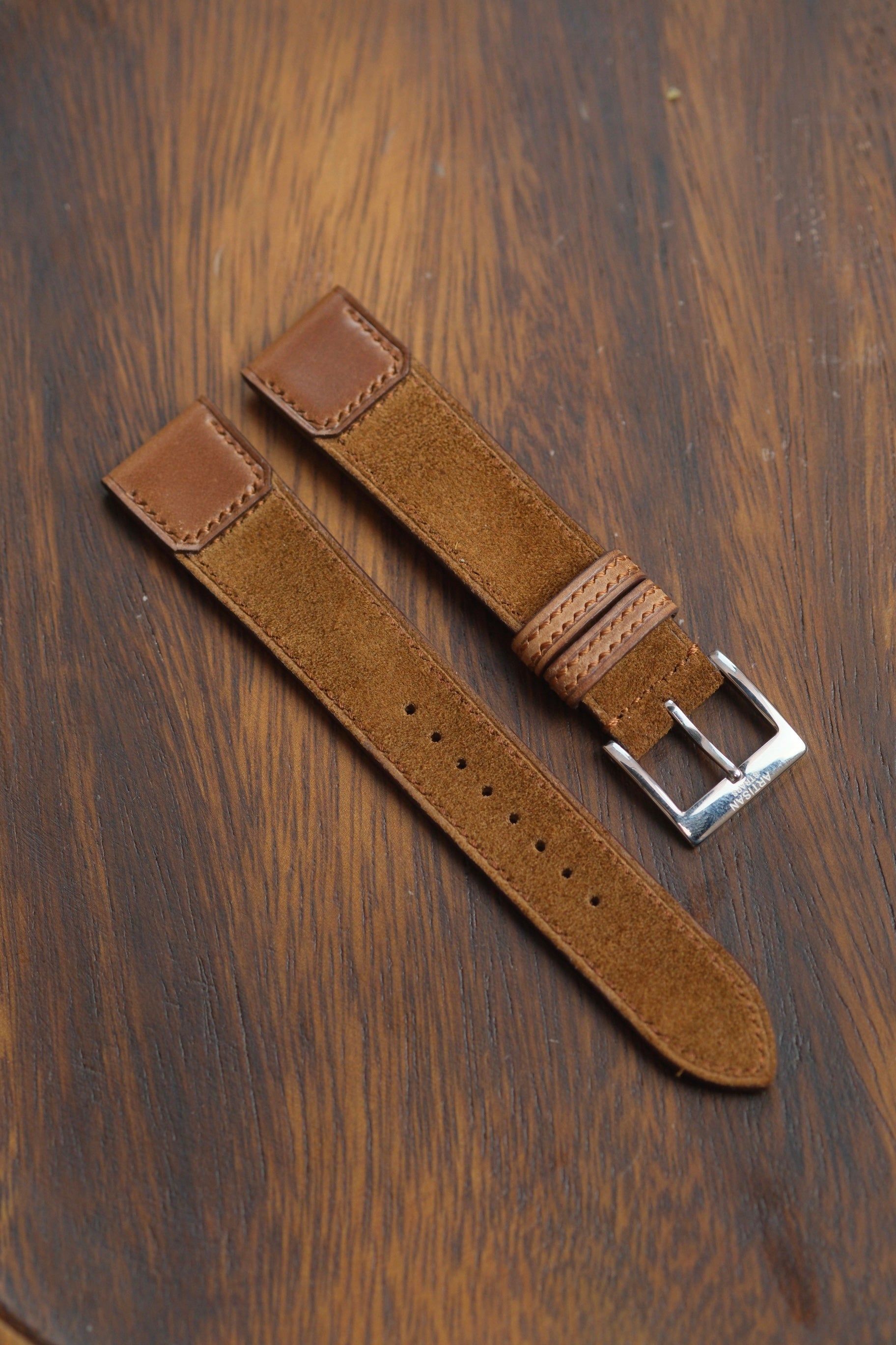 Bourbon Shell Cordovan/Whiskey Suede Folded Flap Strap