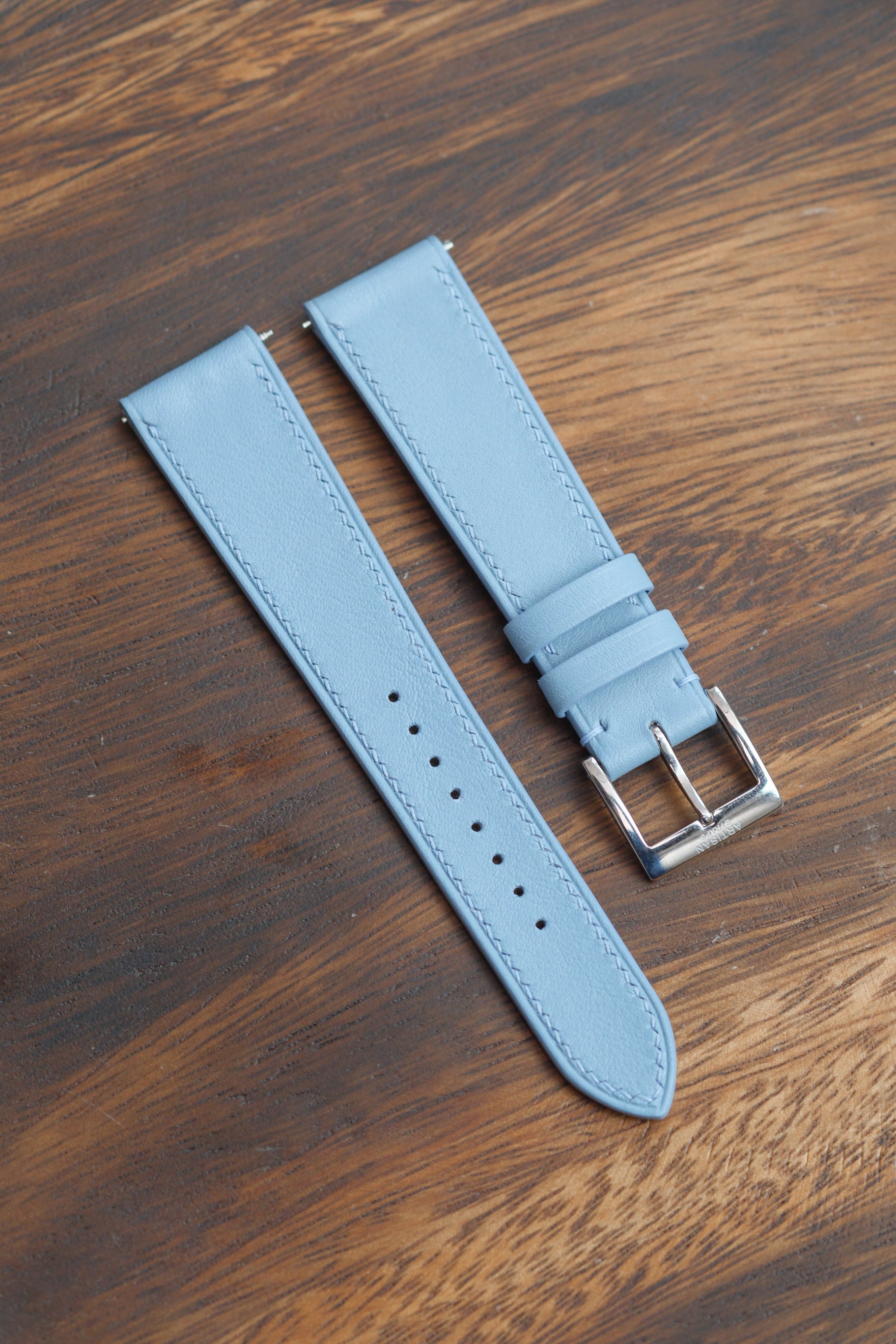 Baby Blue Swift Leather Strap - Artisan Straps