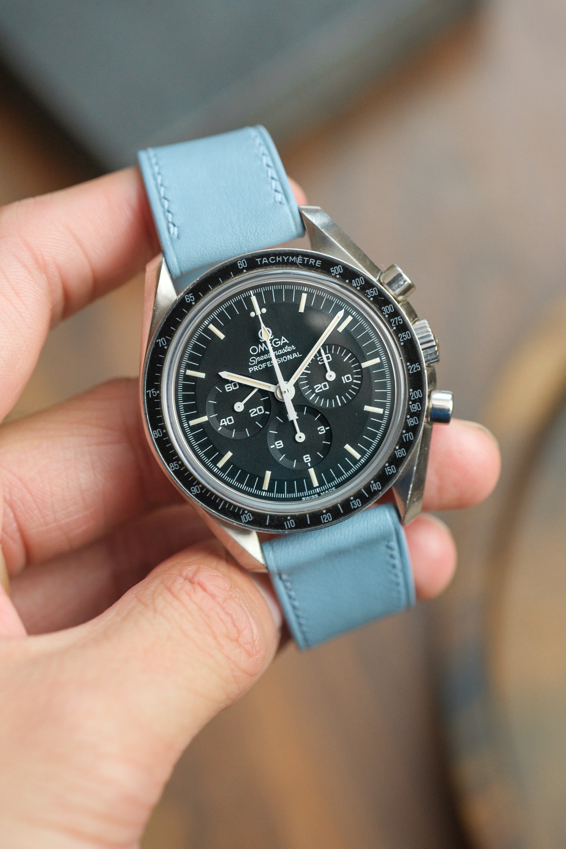 Baby Blue Swift Leather Strap - Artisan Straps