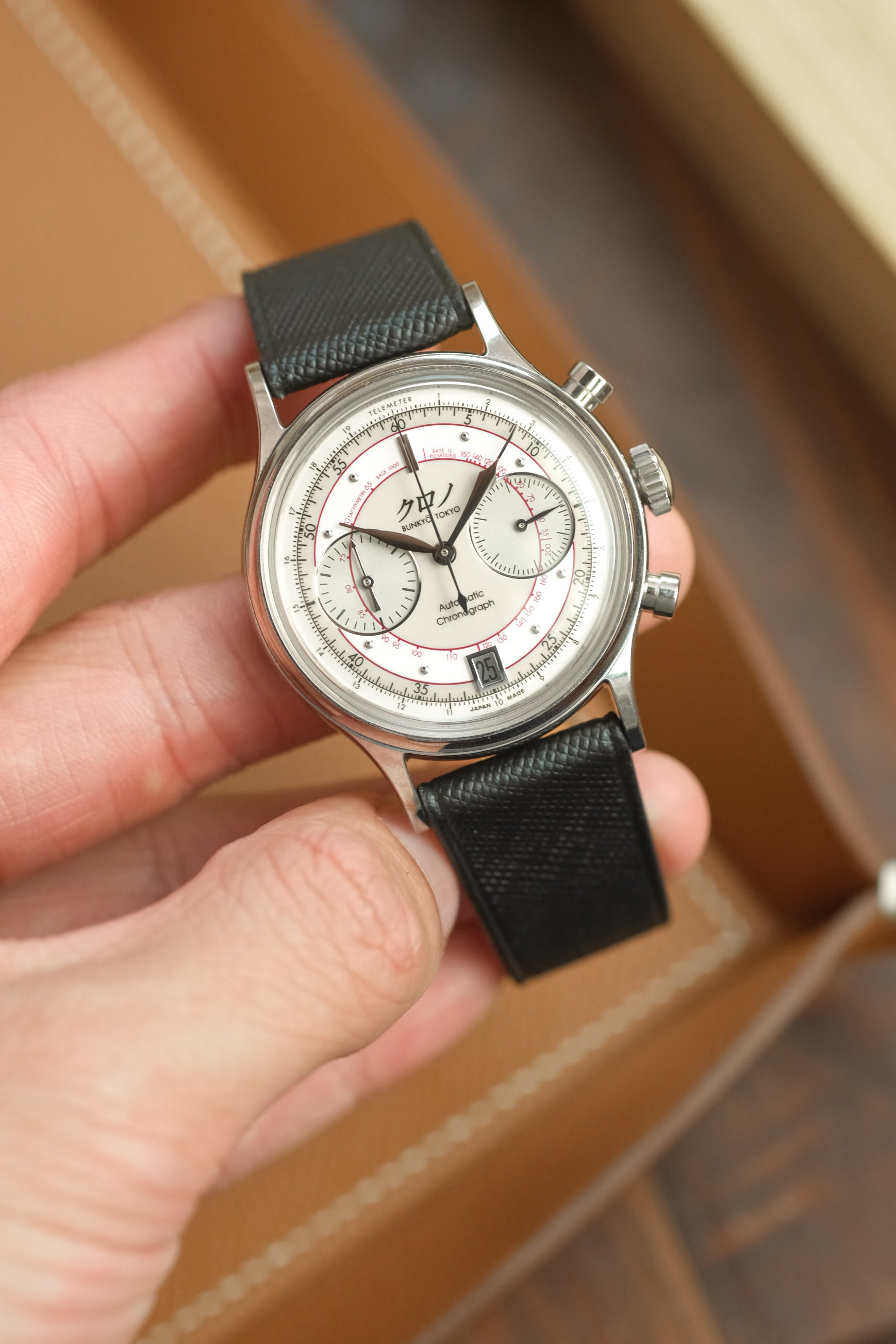 Black Saffiano Stitchless Leather Strap