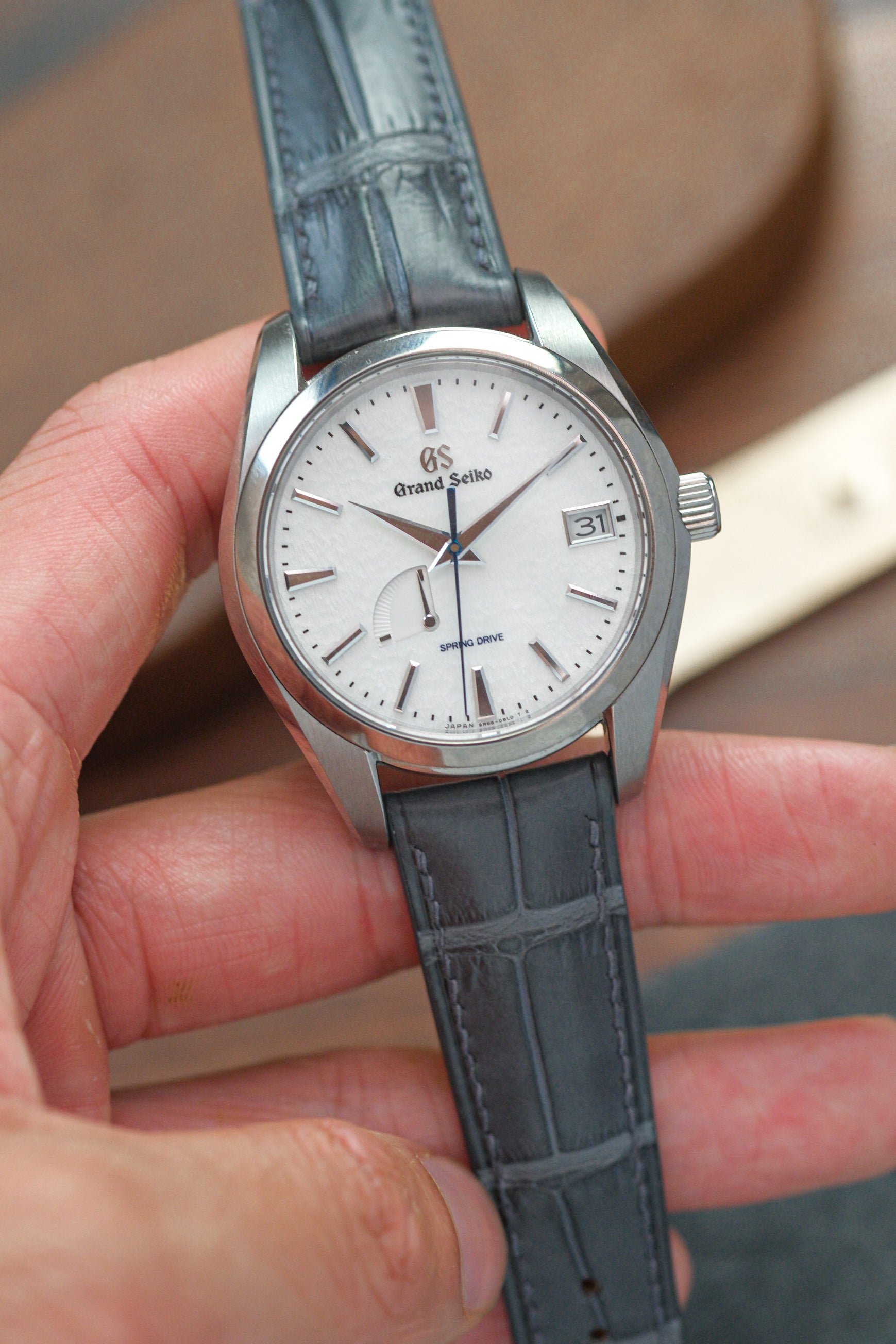 Storm Grey Alligator (Padded) Leather Strap