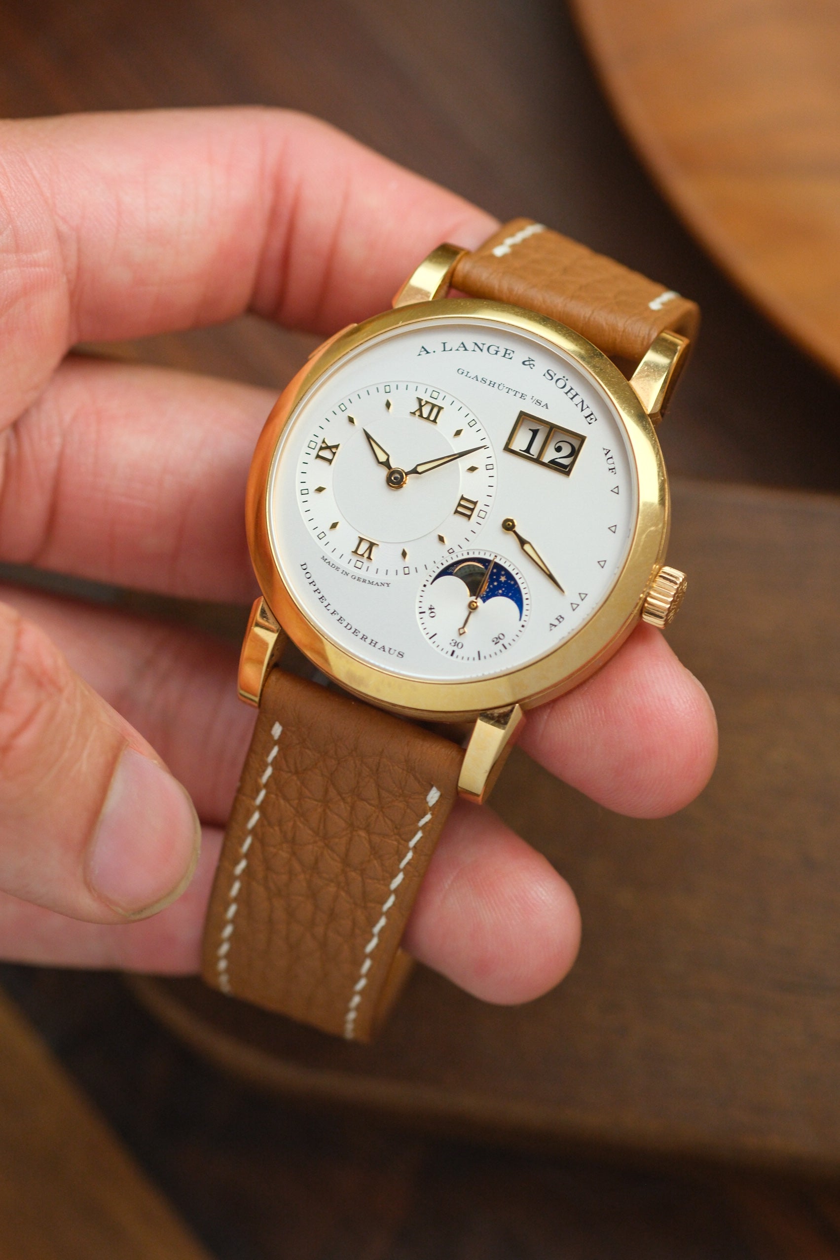 Tan Shrunken Calf Leather Strap