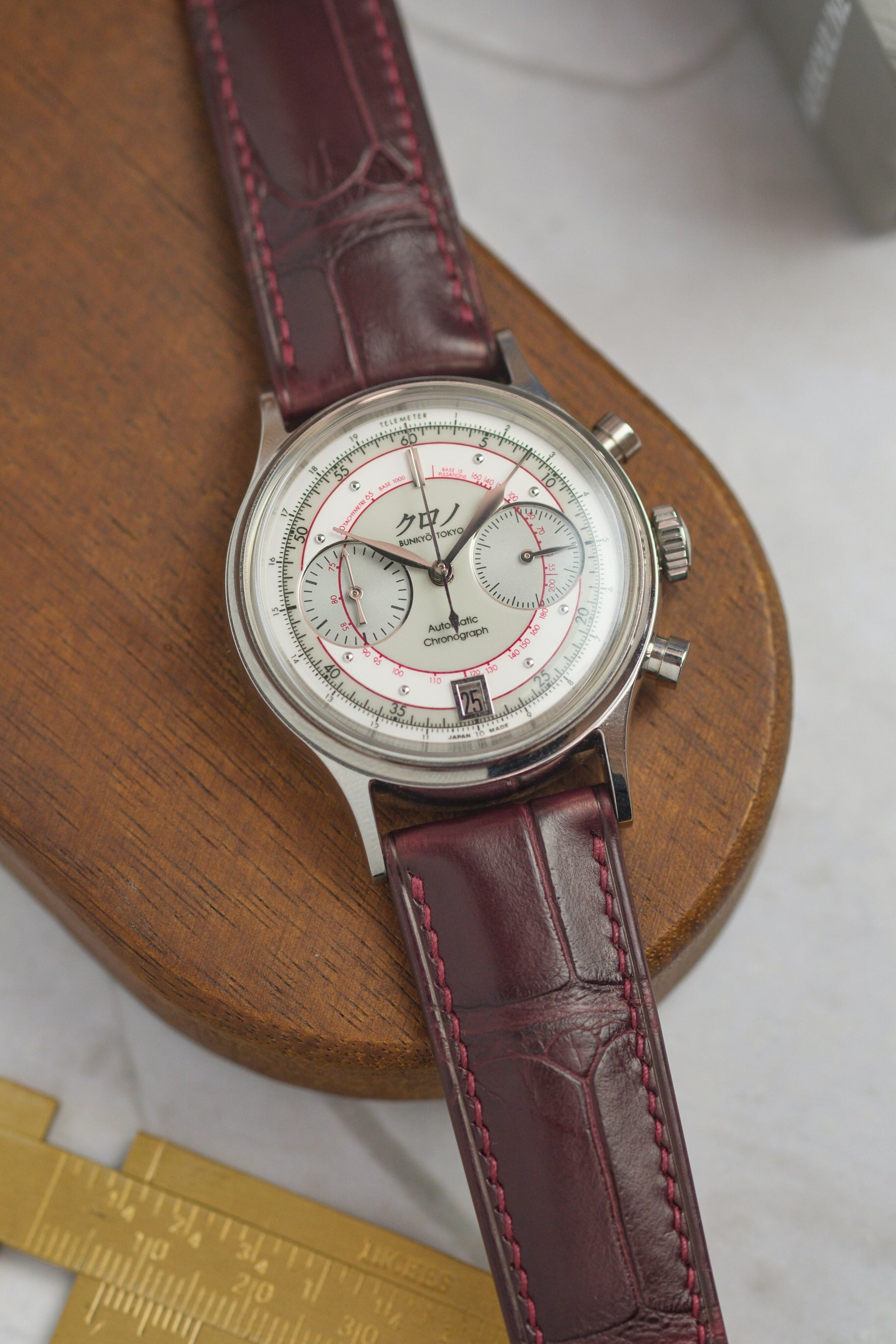 Burgundy Alligator (Padded) Leather Strap - Artisan Straps