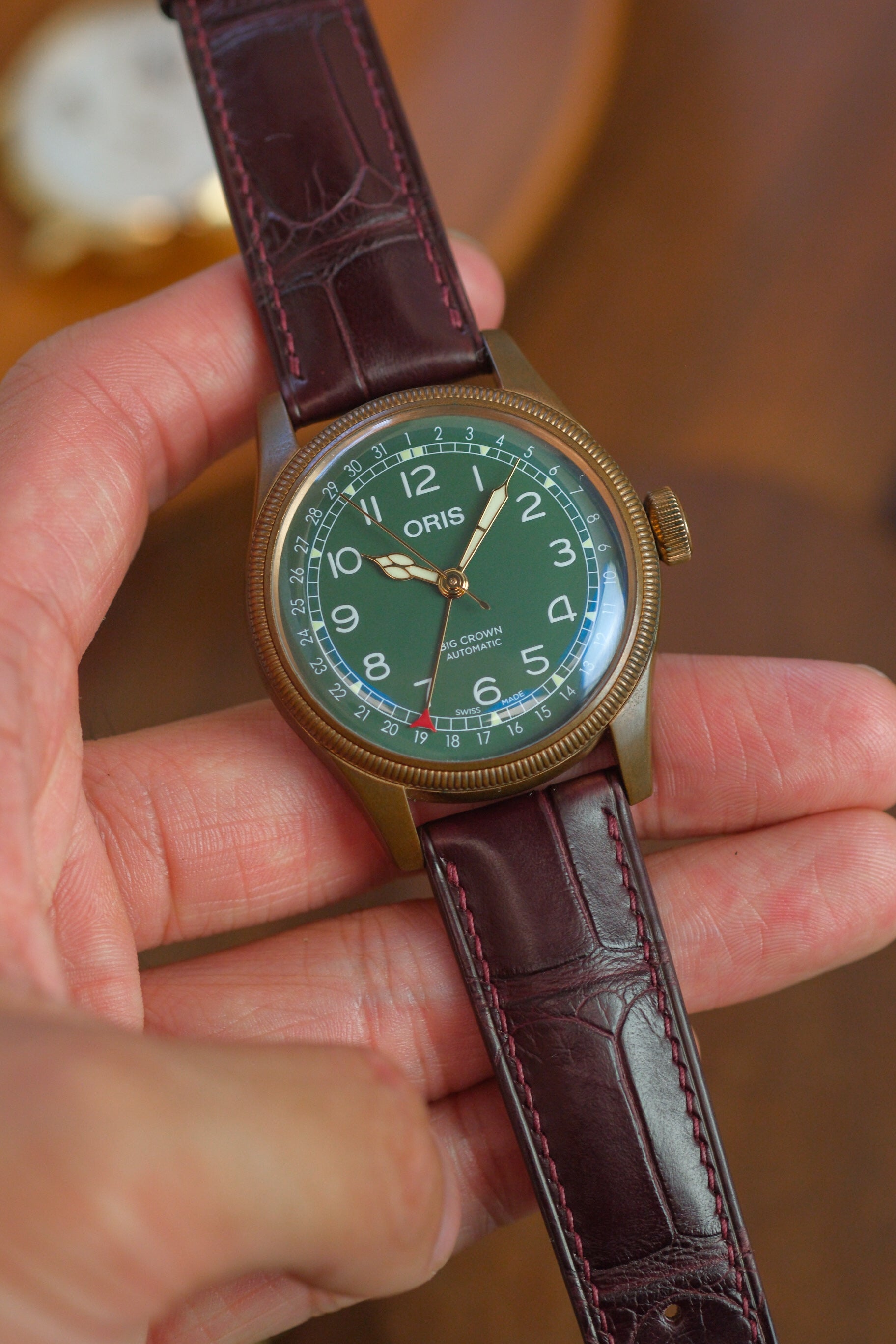 Burgundy Alligator (Padded) Leather Strap - Artisan Straps