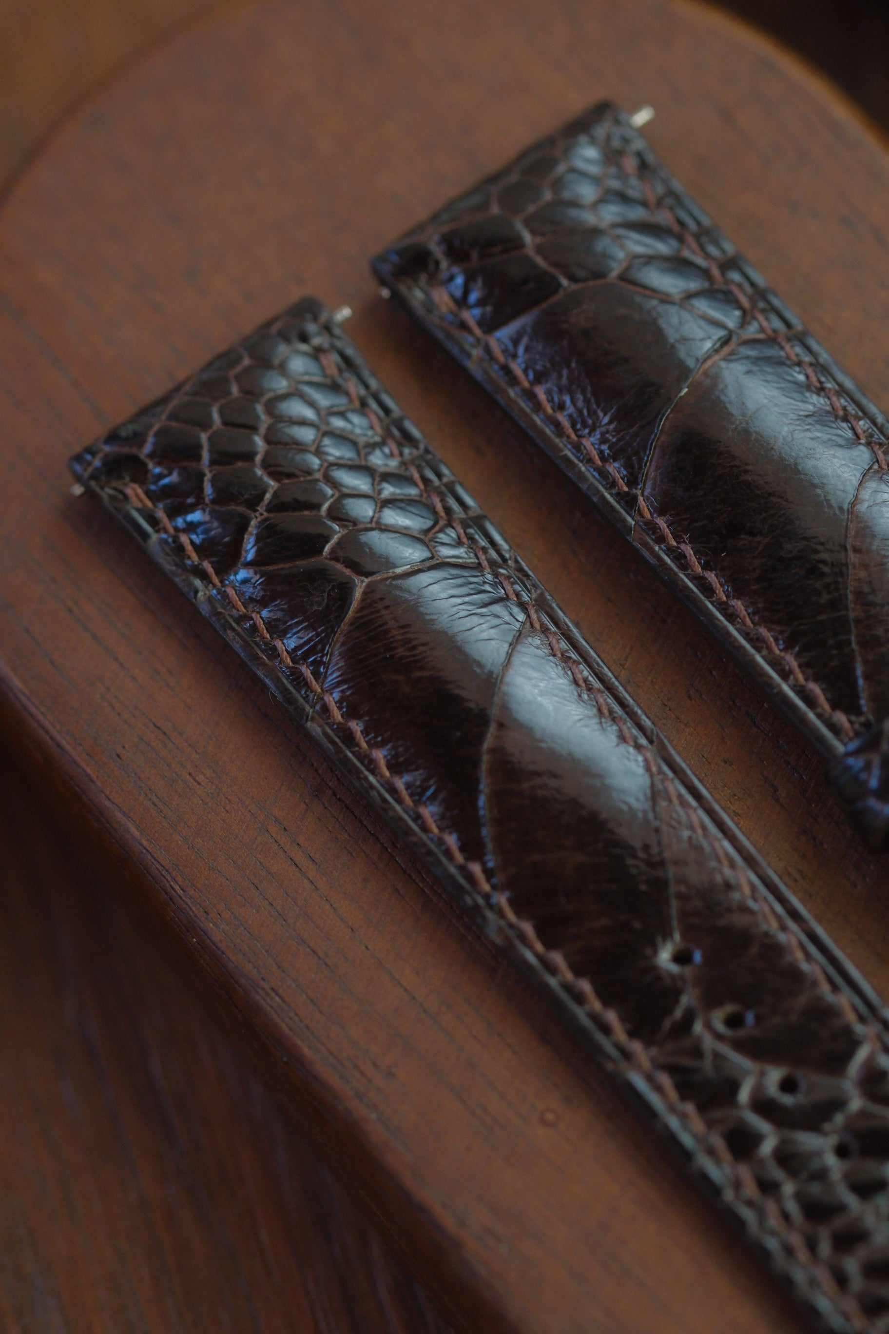 Dark Brown Ostrich Leg Leather Strap - Artisan Straps