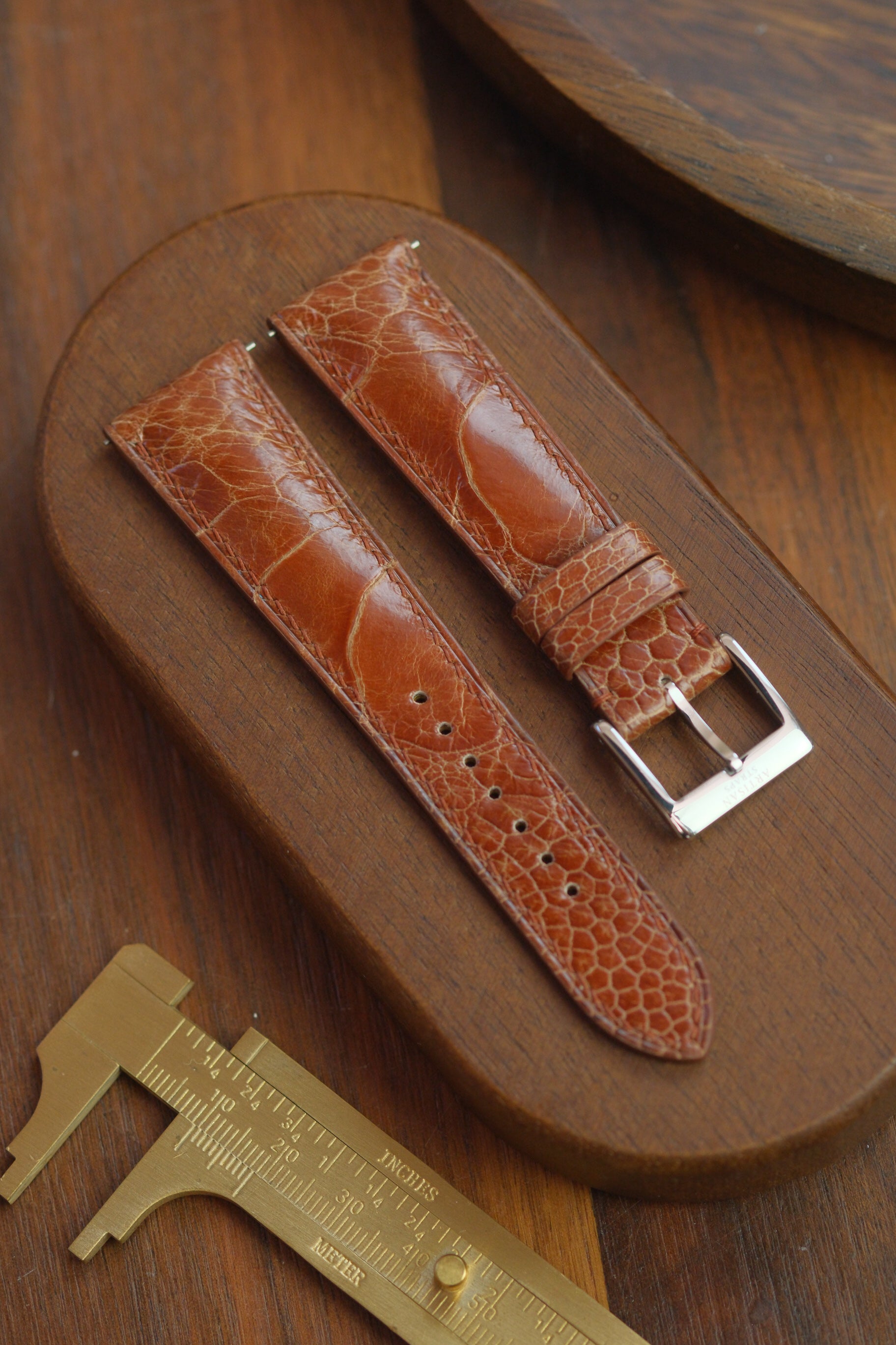 Bourbon Ostrich Leg Leather Strap - Artisan Straps