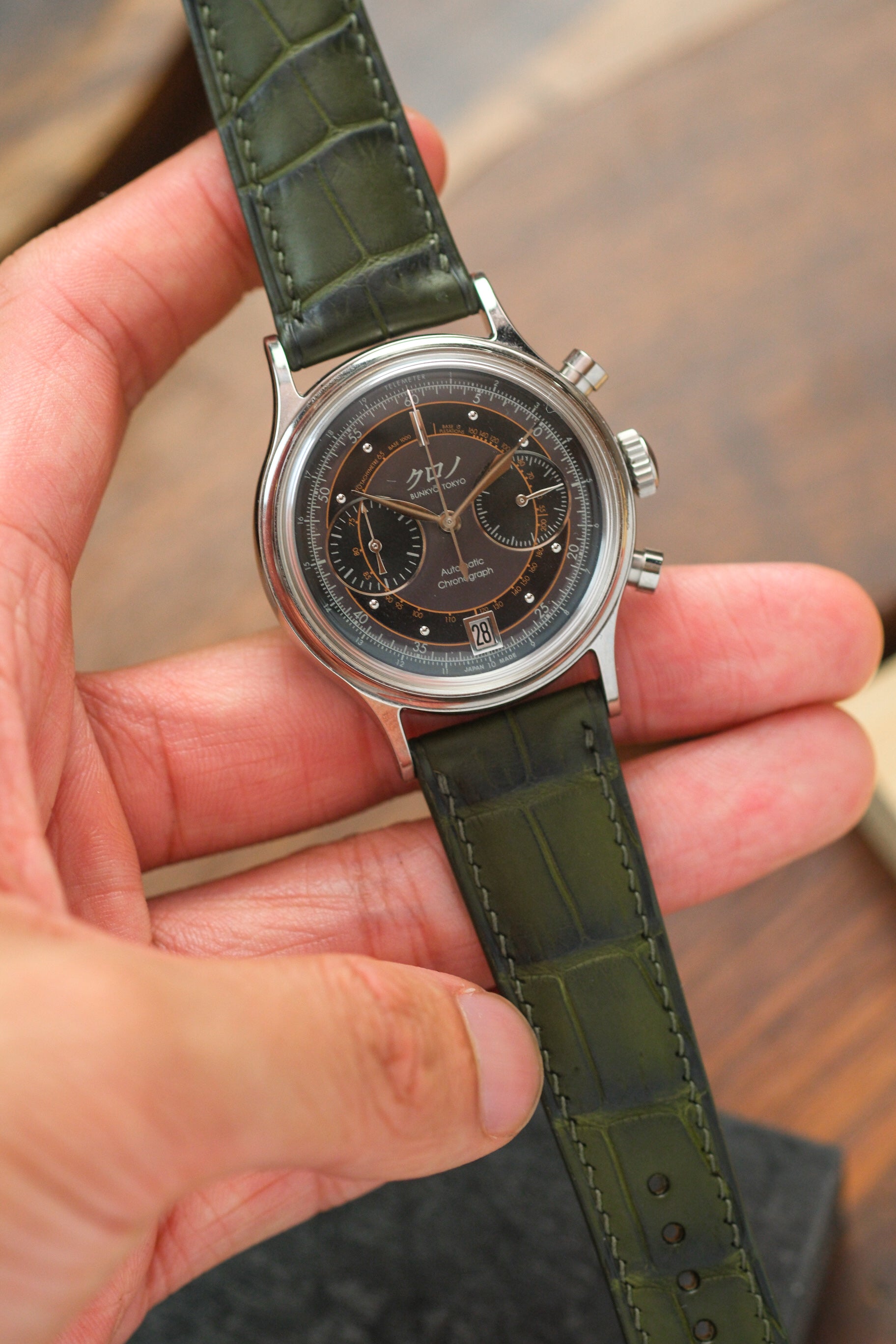 Olive Alligator (Padded) Leather Strap - Artisan Straps