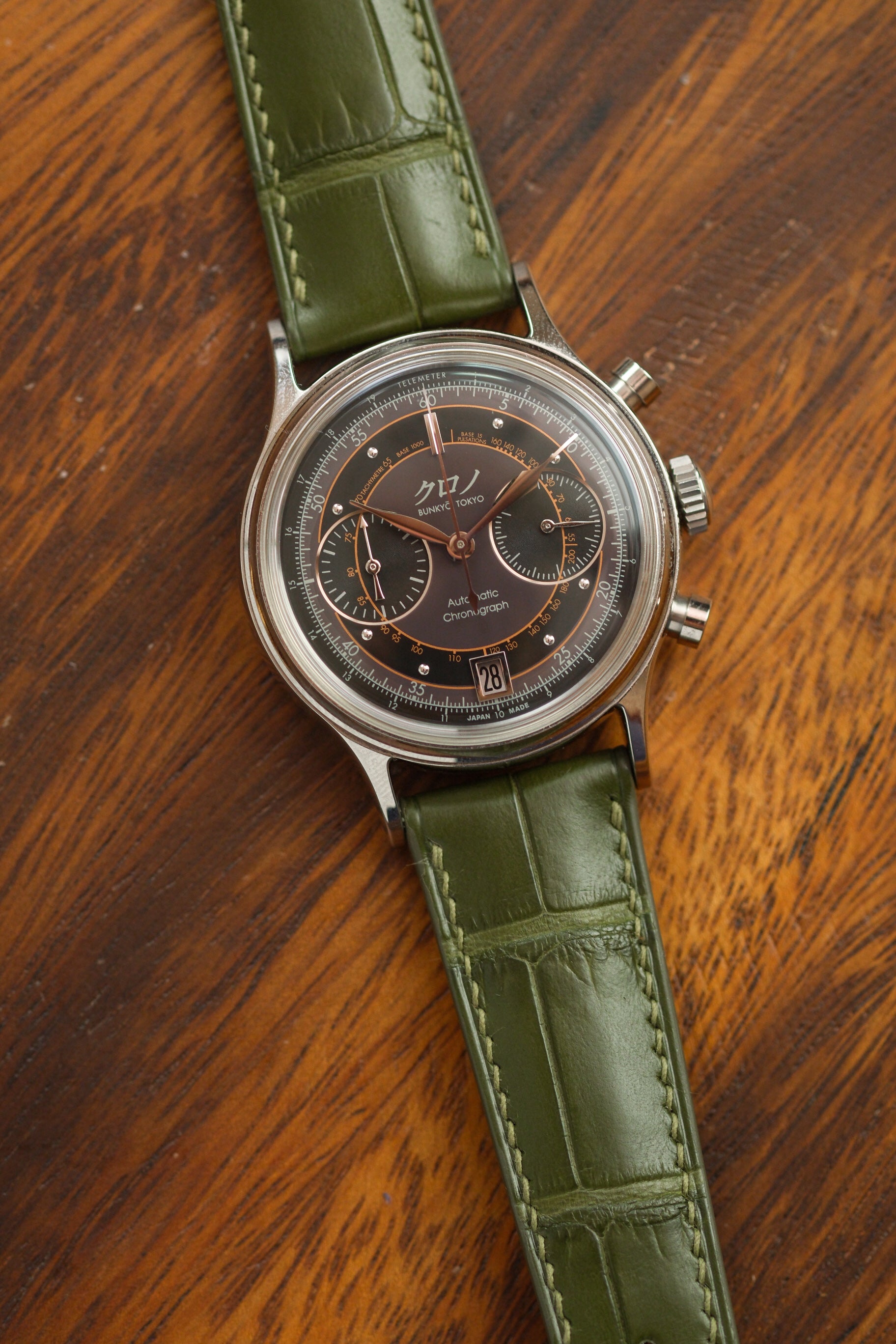 Moss Green Alligator (Padded) Leather Strap - Artisan Straps