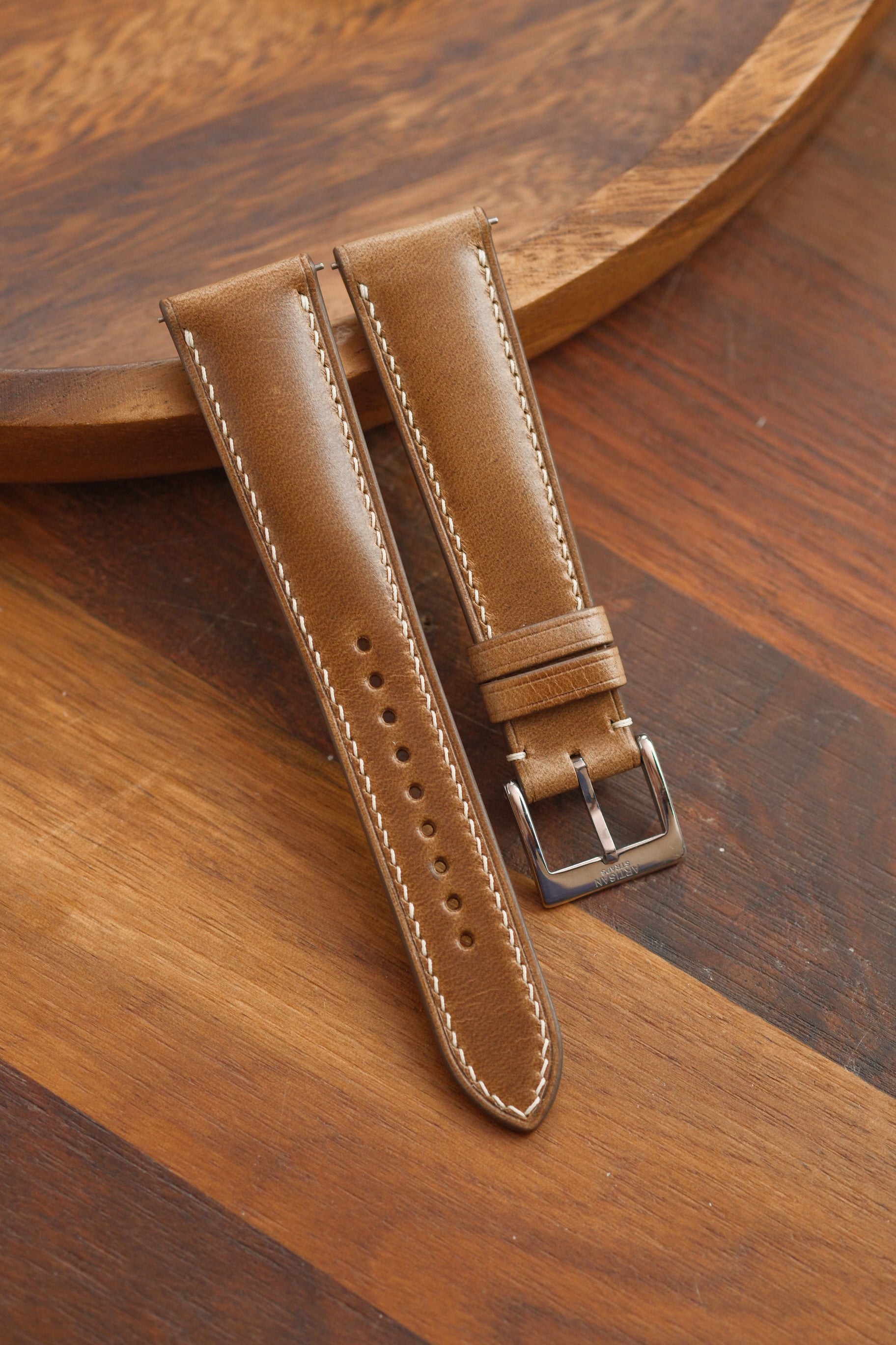 Natural Chromexcel (Padded) Leather Strap - Artisan Straps