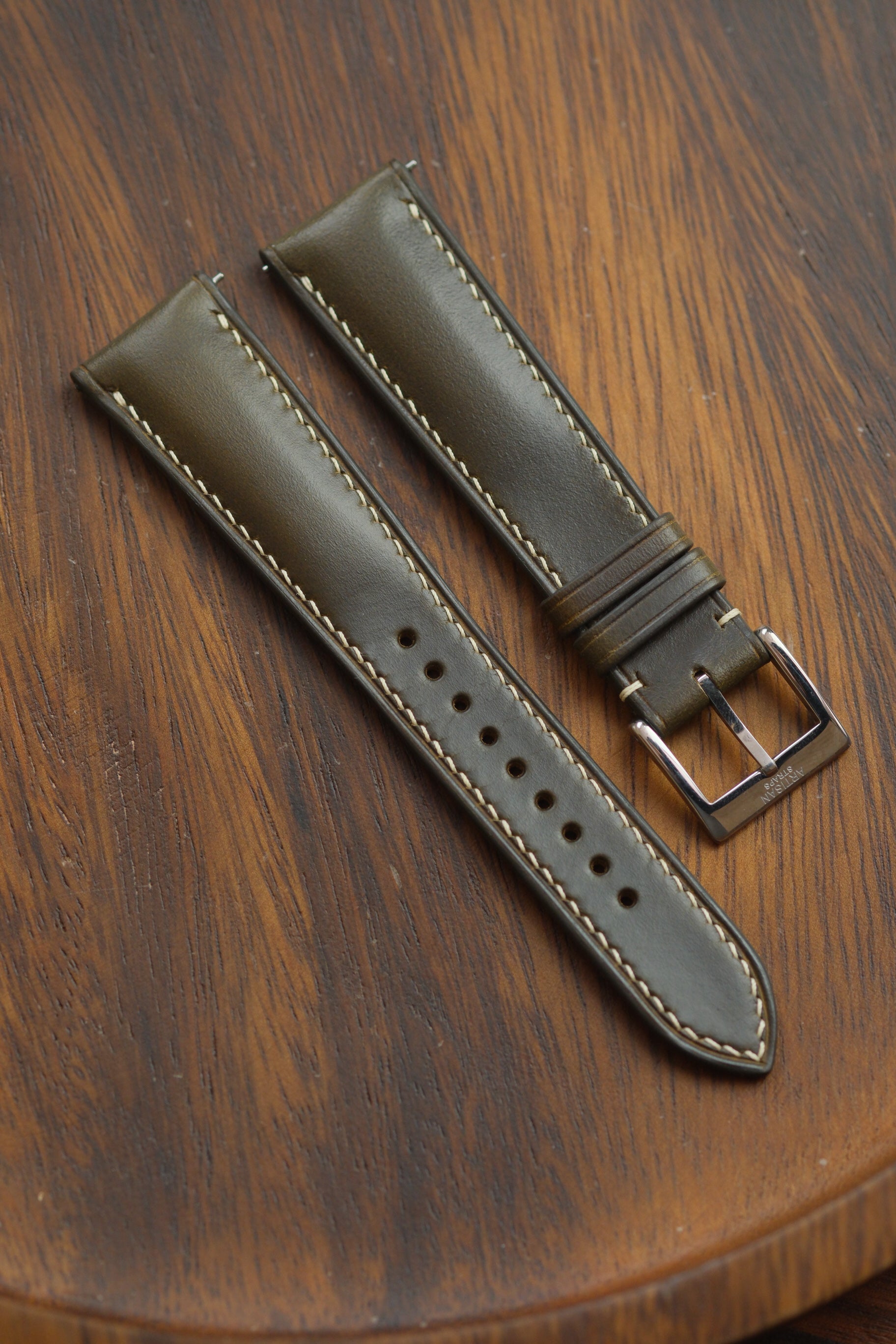 Dark Olive Horween Chromexcel (Padded) Leather Strap