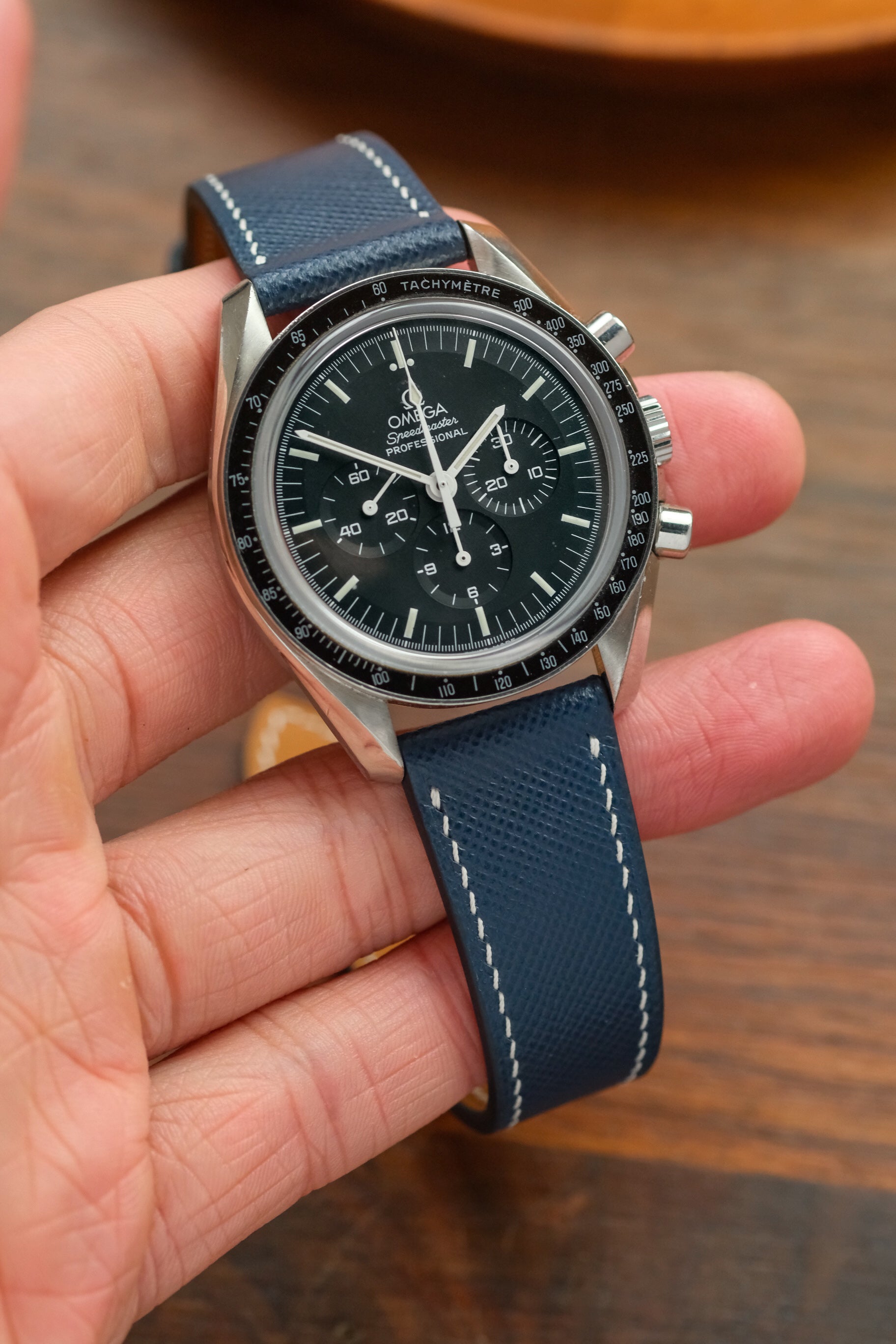 Blue Saffiano Leather Strap - Artisan Straps