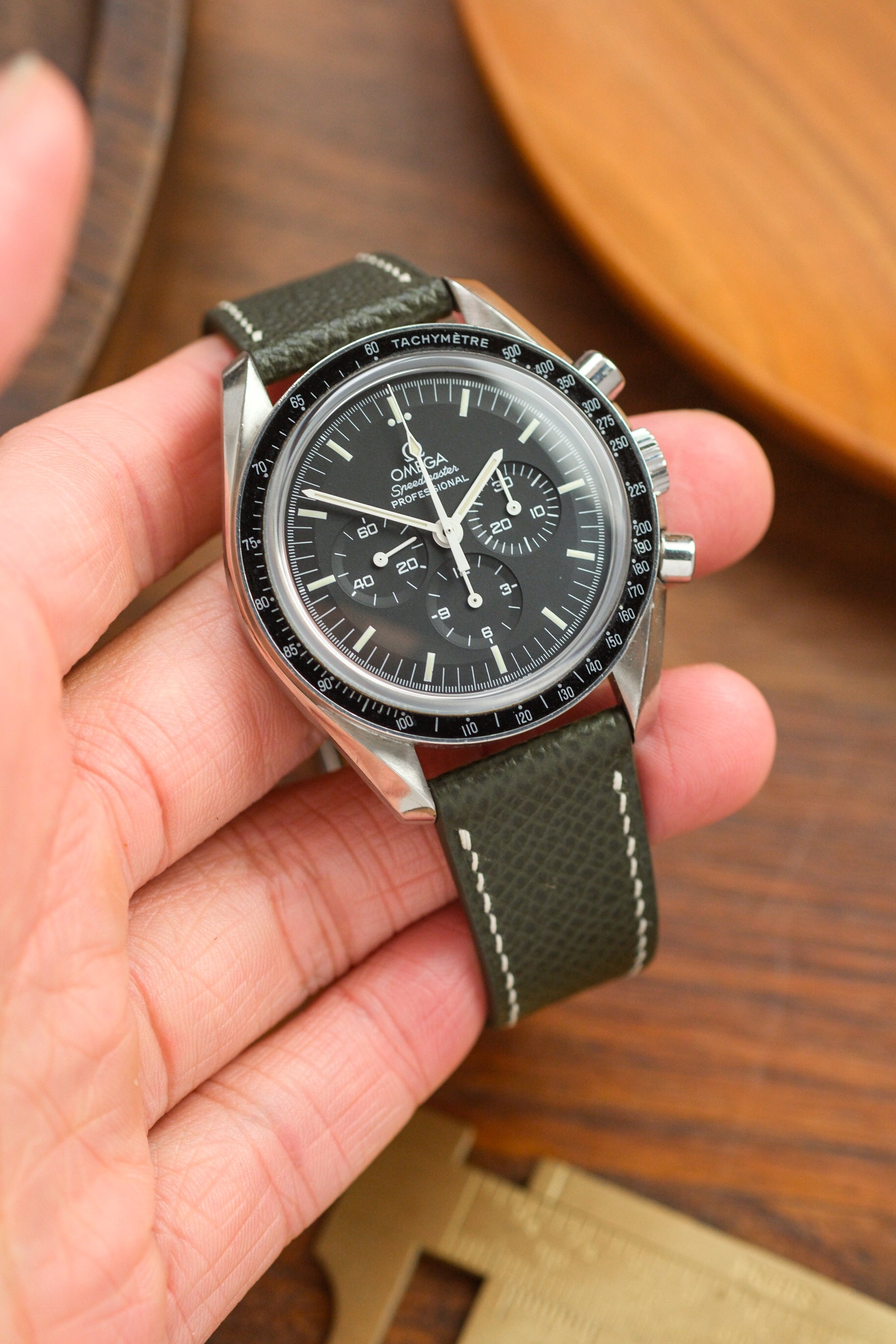 Olive Green Epsom Leather Strap - Artisan Straps