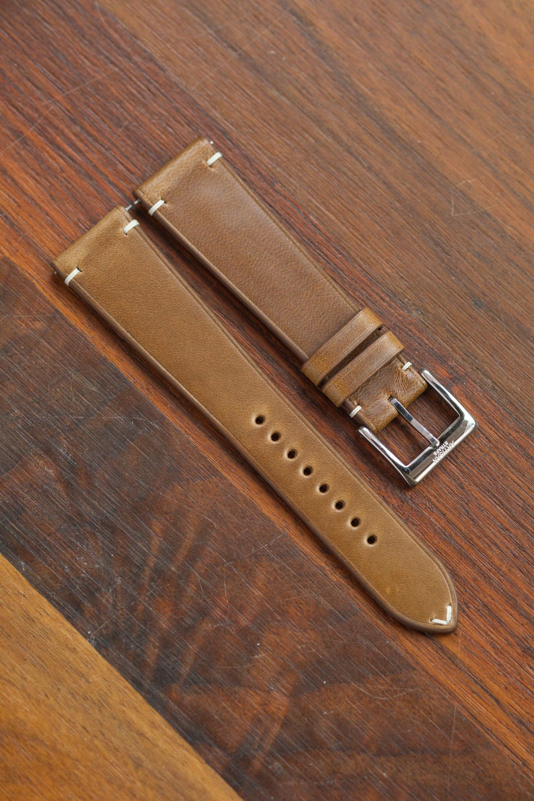 Natural Horween Chromexcel (Two-Stitch) Leather Strap - Artisan Straps