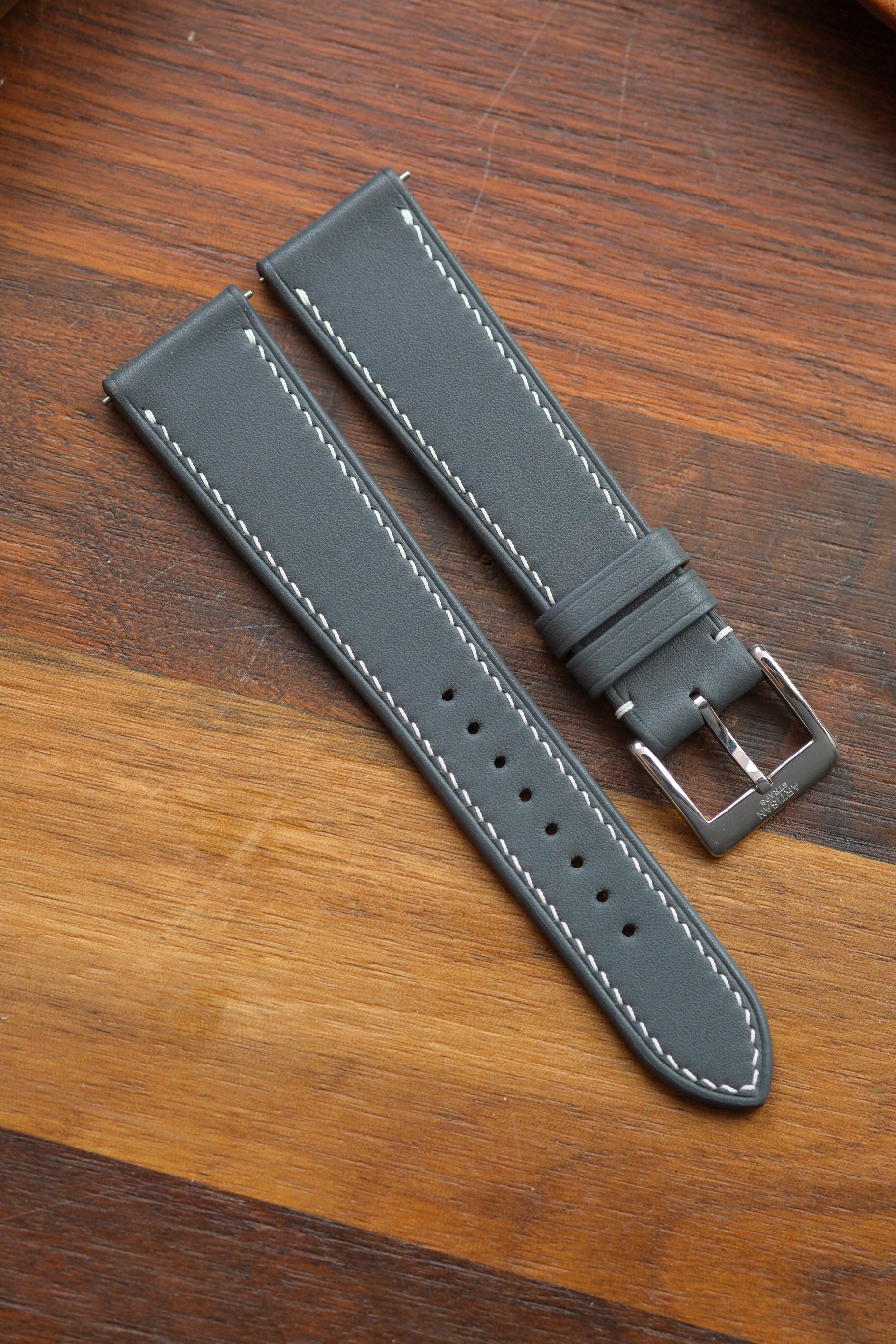 Grey Baranil Leather Strap - Artisan Straps