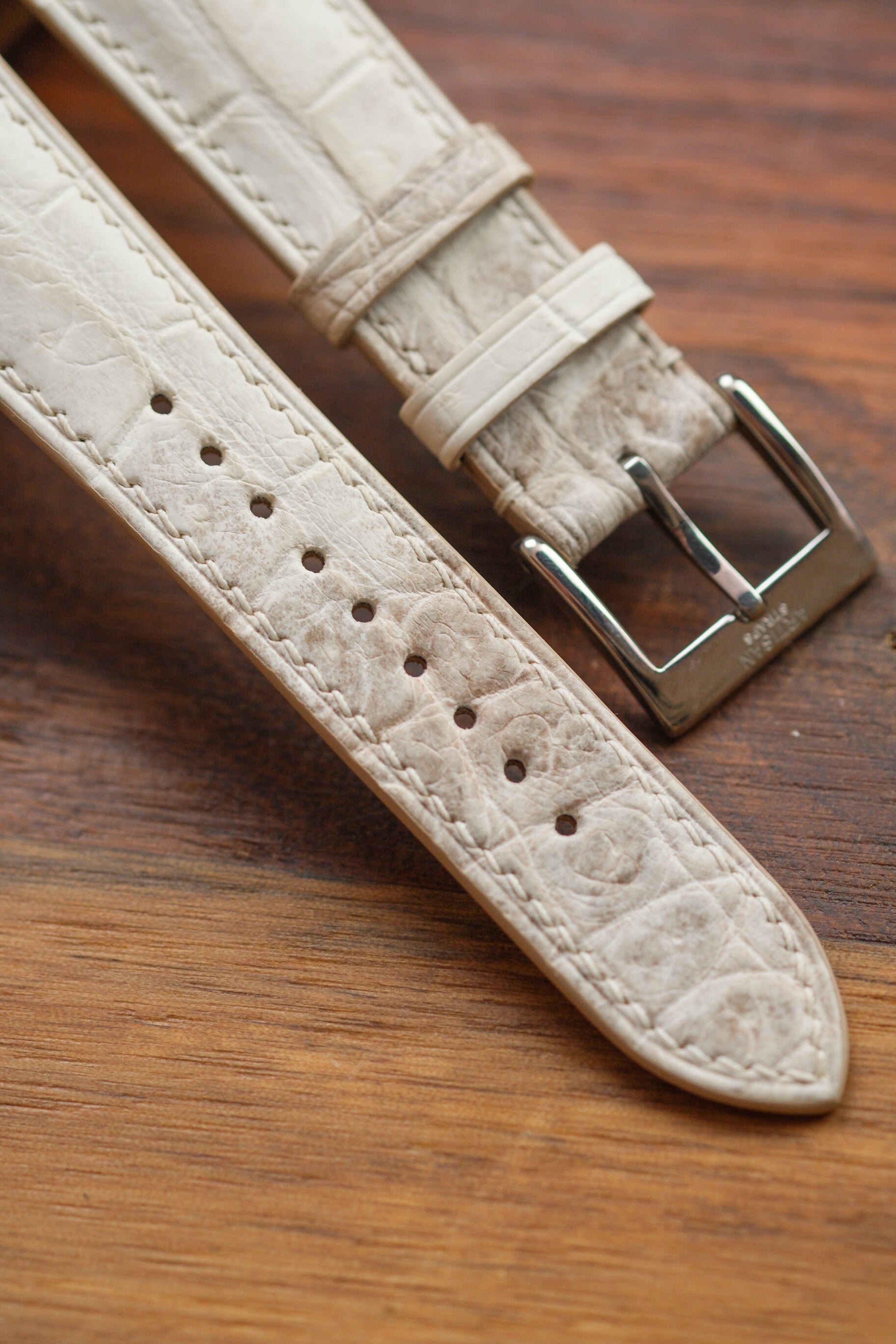 Natural Himalayan Crocodile Belly (Padded) Leather Strap - Artisan Straps