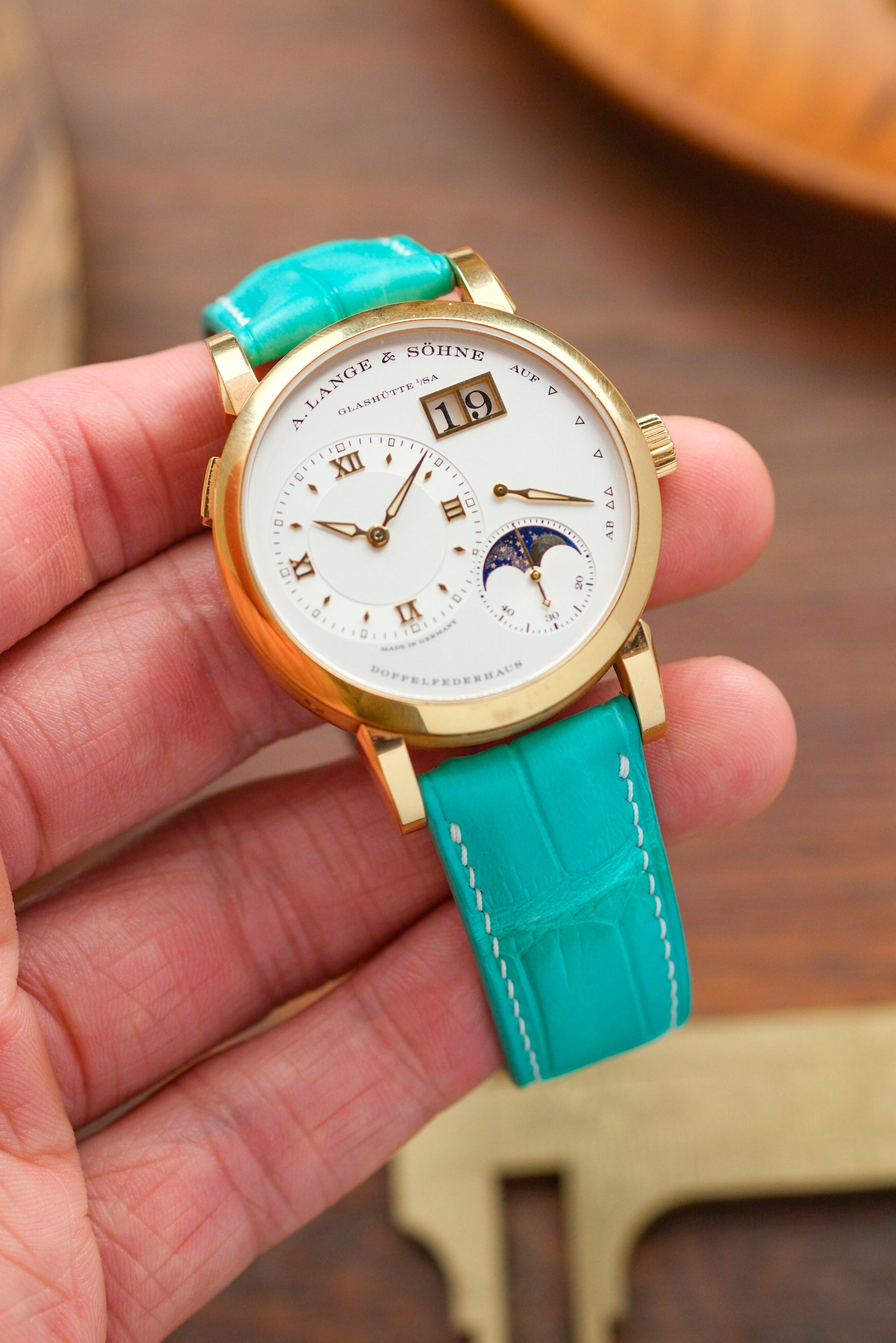 Turquoise Alligator (Padded) Leather Strap