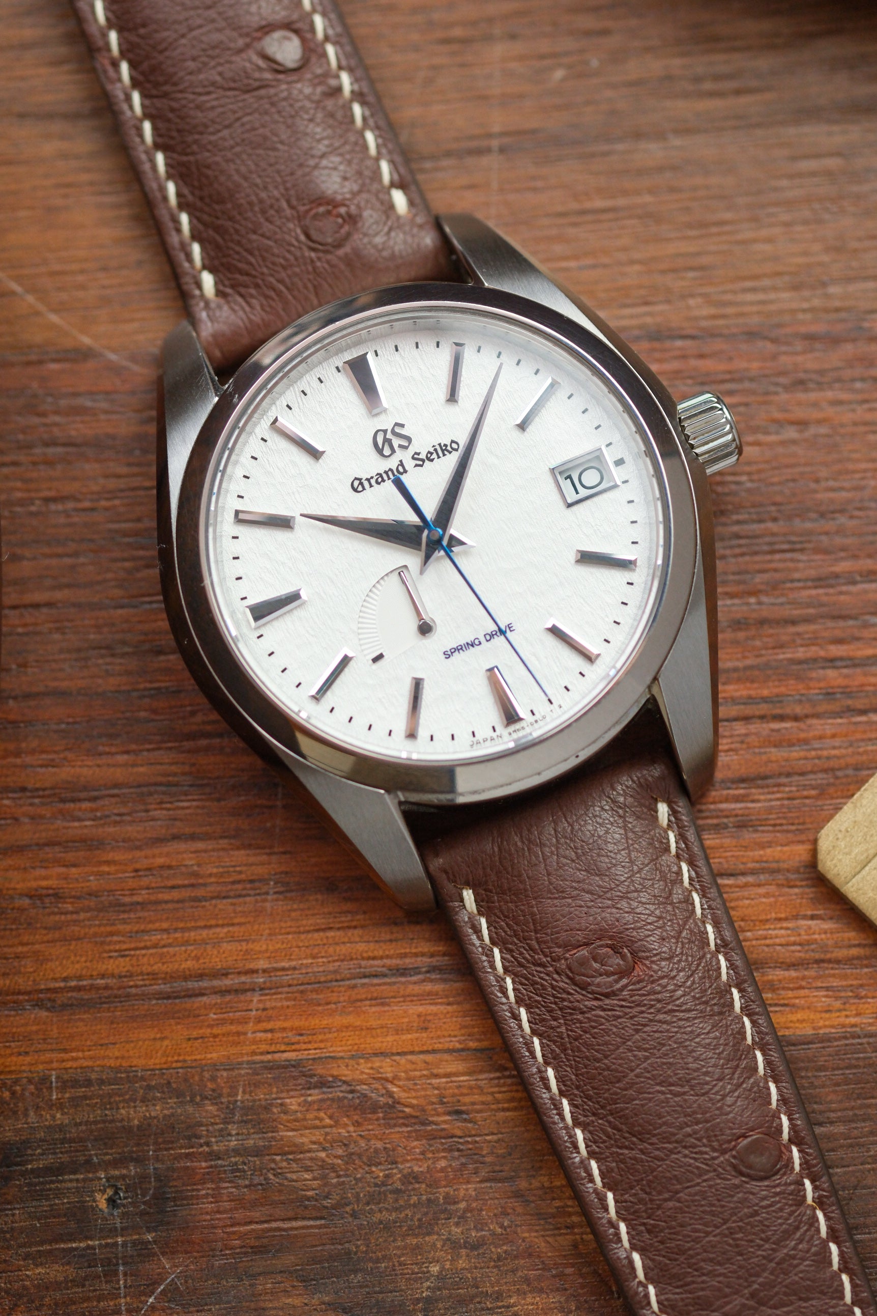 Chocolate Brown Ostrich Belly (Padded) Leather Strap