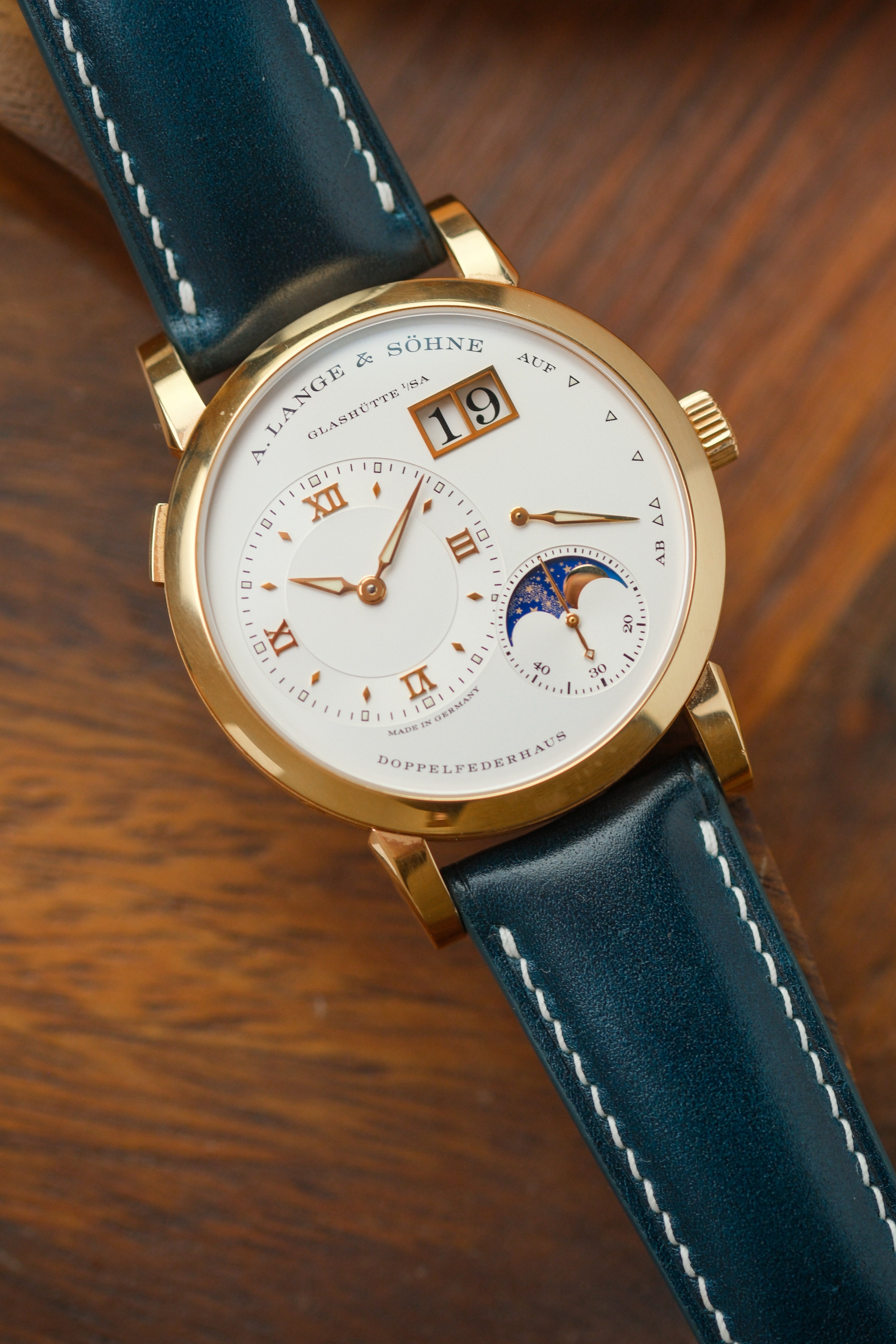 Dark Blue Shell Cordovan (Padded) Leather Strap - Artisan Straps